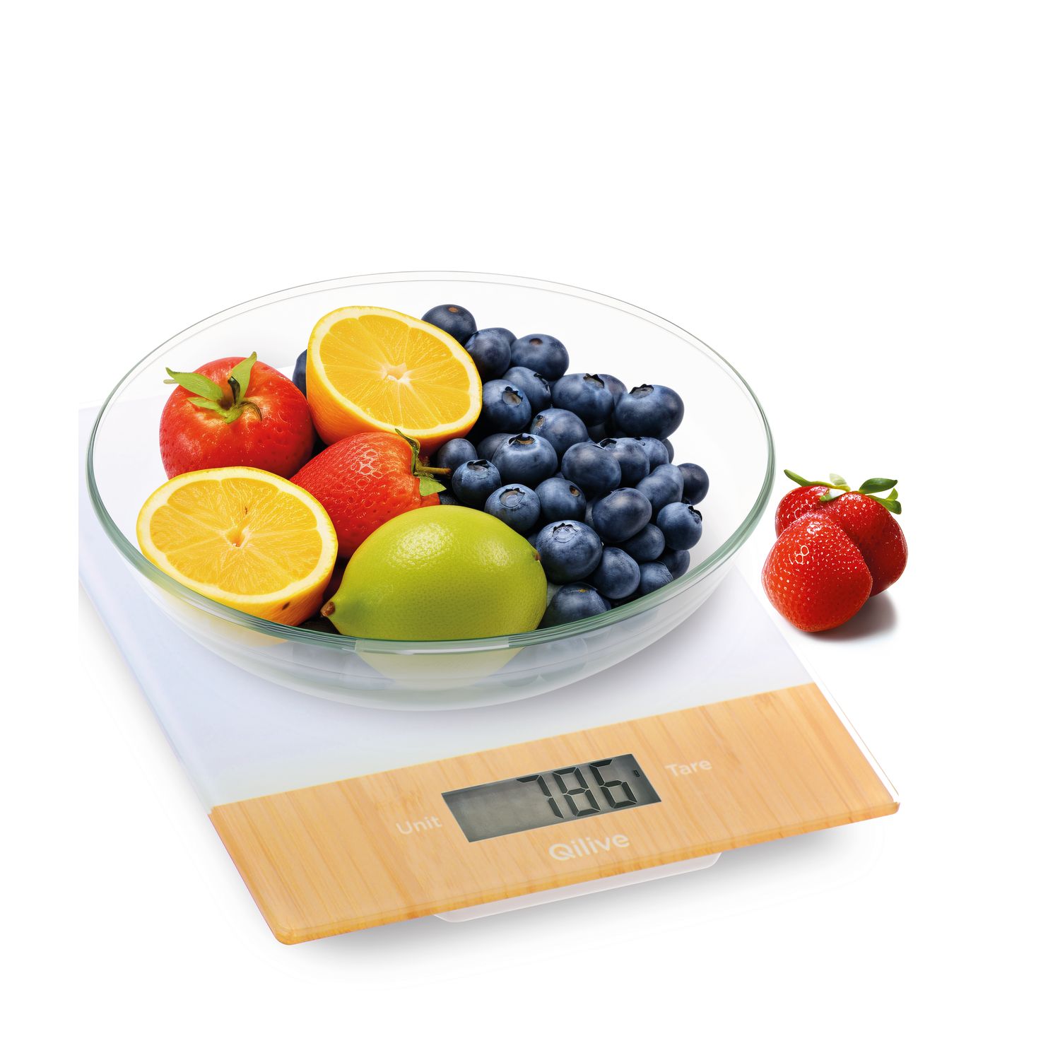 Voir la diapositive 3 : QILIVE Balance de cuisine électronique Q.5211 - Bois