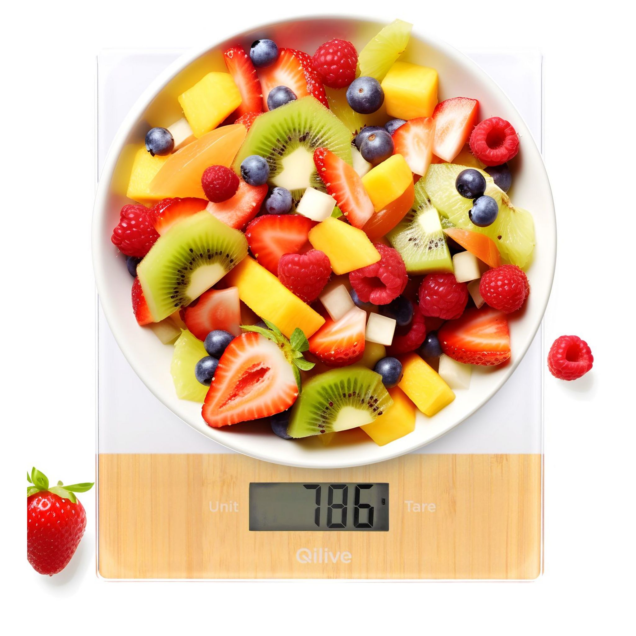 Voir la diapositive 4 : QILIVE Balance de cuisine électronique Q.5211 - Bois