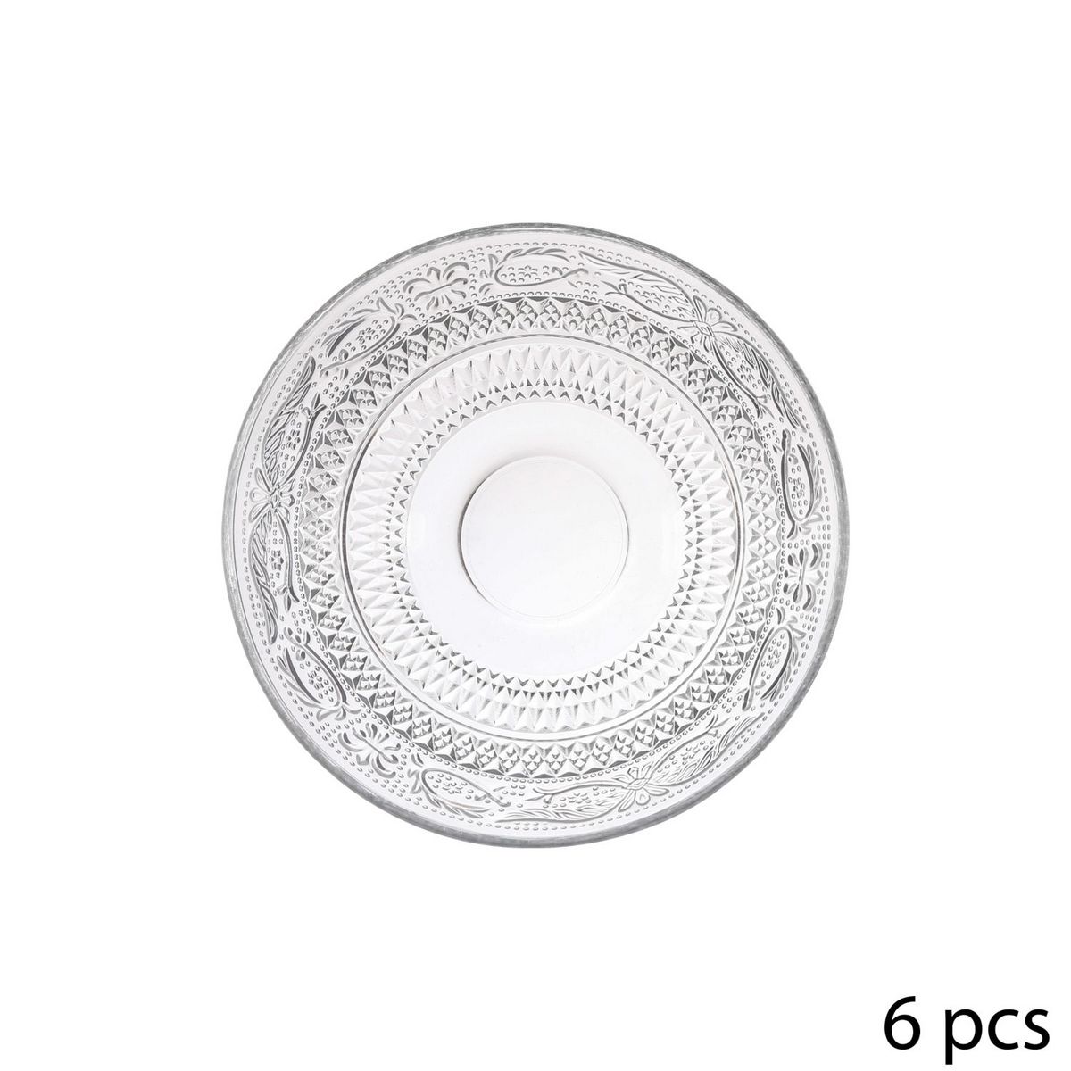 Service d'assiettes 18 pièces verre embossé RENAISSANCE
