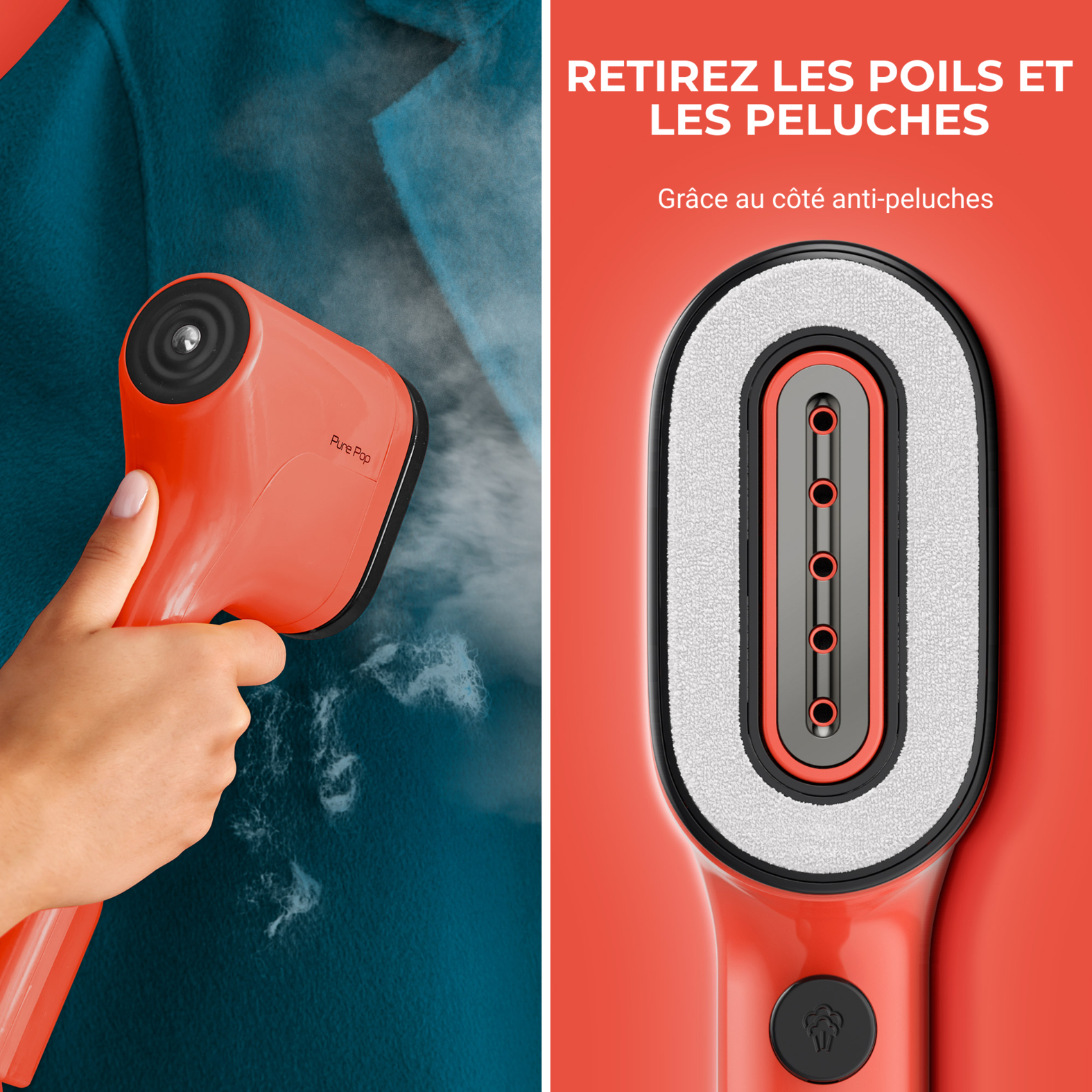 Voir la diapositive 5 : CALOR Défroisseur à main Pure POP&nbsp;DT2022 - Corail