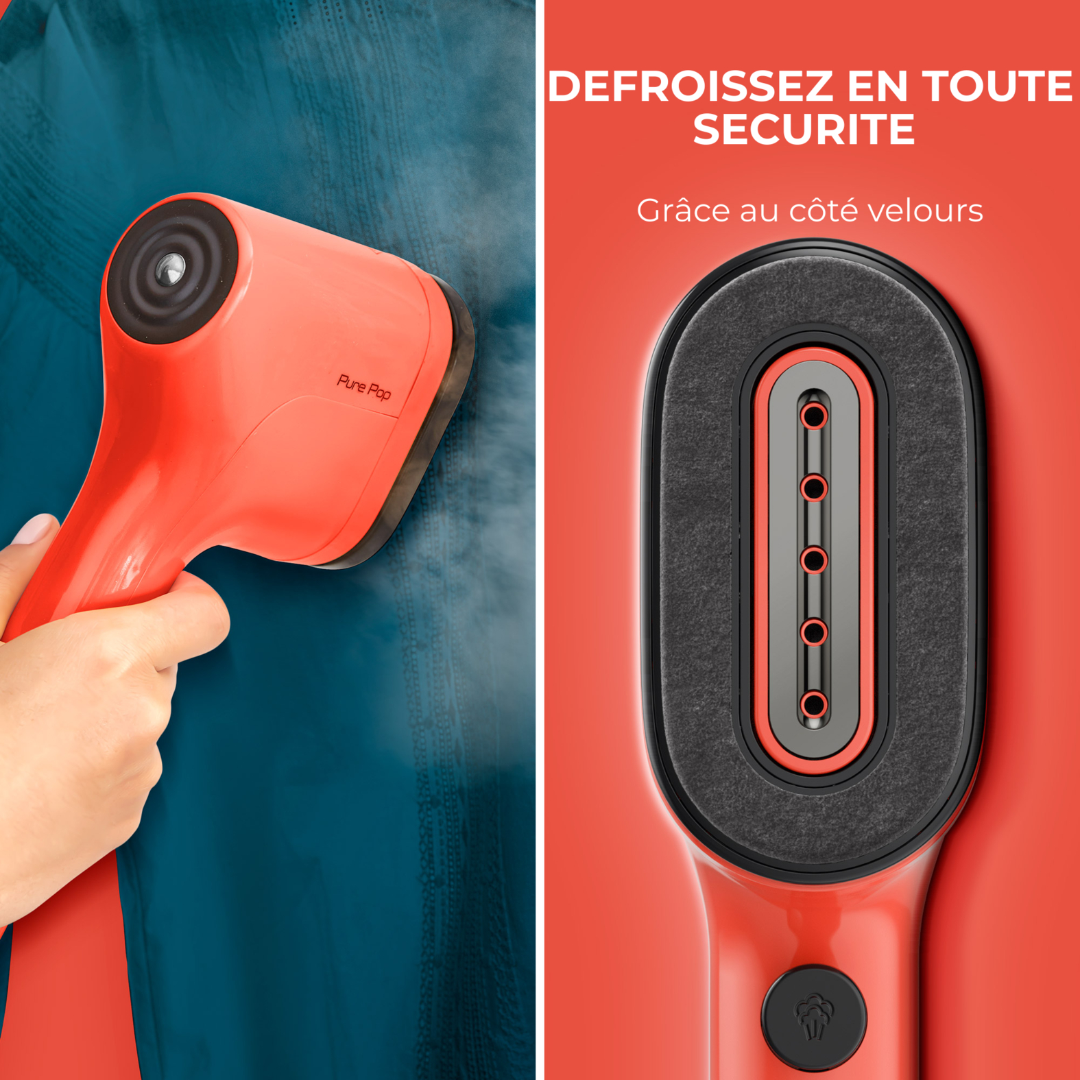 Voir la diapositive 6 : CALOR Défroisseur à main Pure POP&nbsp;DT2022 - Corail