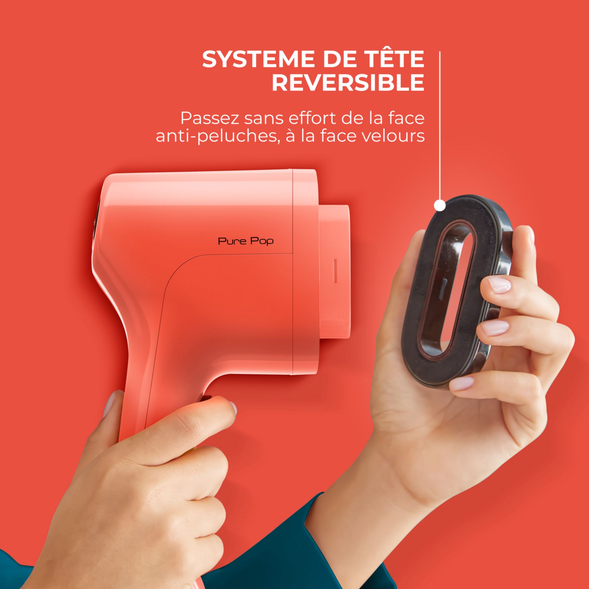 Voir la diapositive 7 : CALOR Défroisseur à main Pure POP&nbsp;DT2022 - Corail