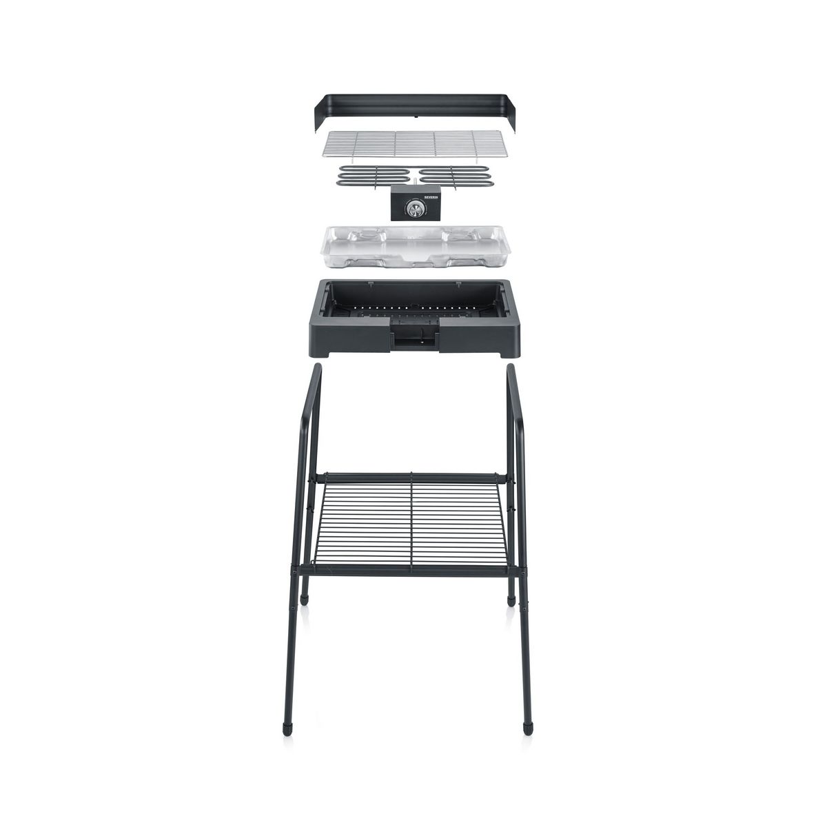 SEVERIN Barbecue électrique sur pieds PG8566 - Noir