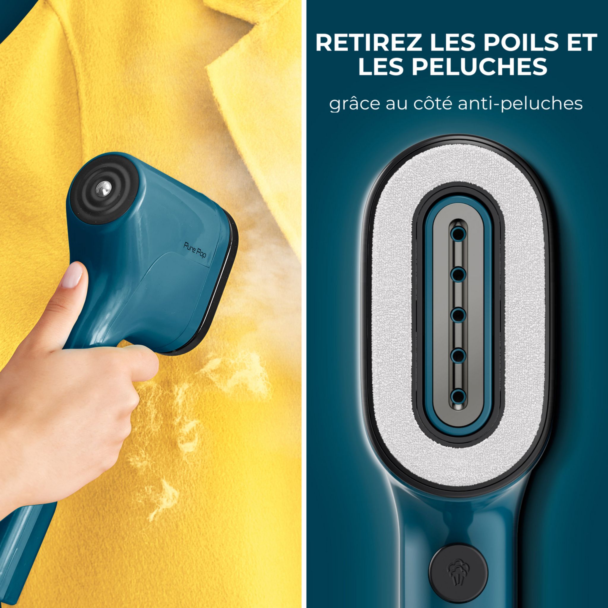 Voir la diapositive 5 : CALOR Défroisseur à main&nbsp;&nbsp;Pure POP&nbsp;DT2020 - Bleu