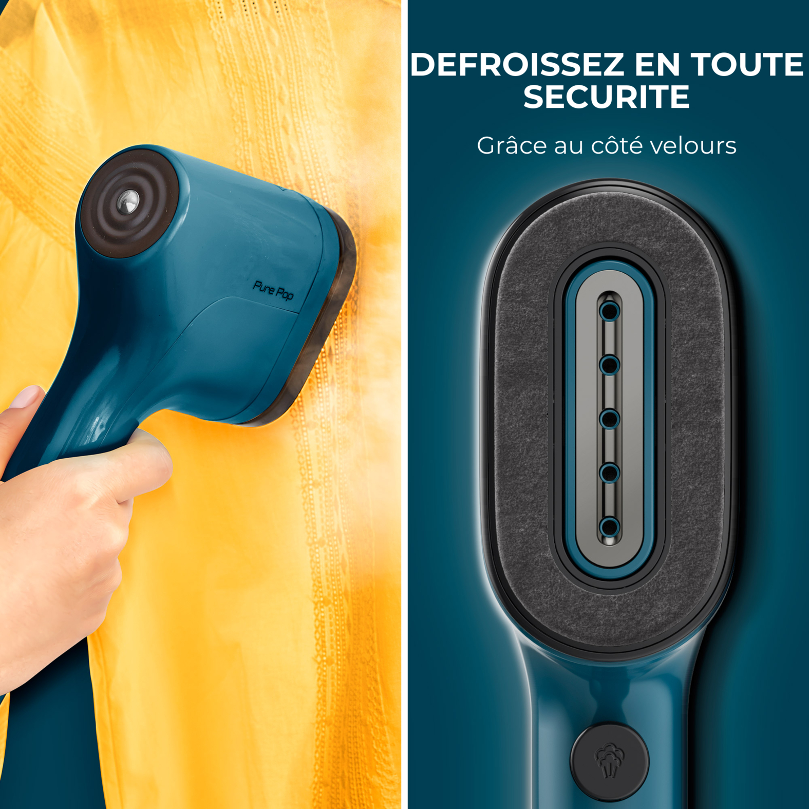 Voir la diapositive 6 : CALOR Défroisseur à main&nbsp;&nbsp;Pure POP&nbsp;DT2020 - Bleu
