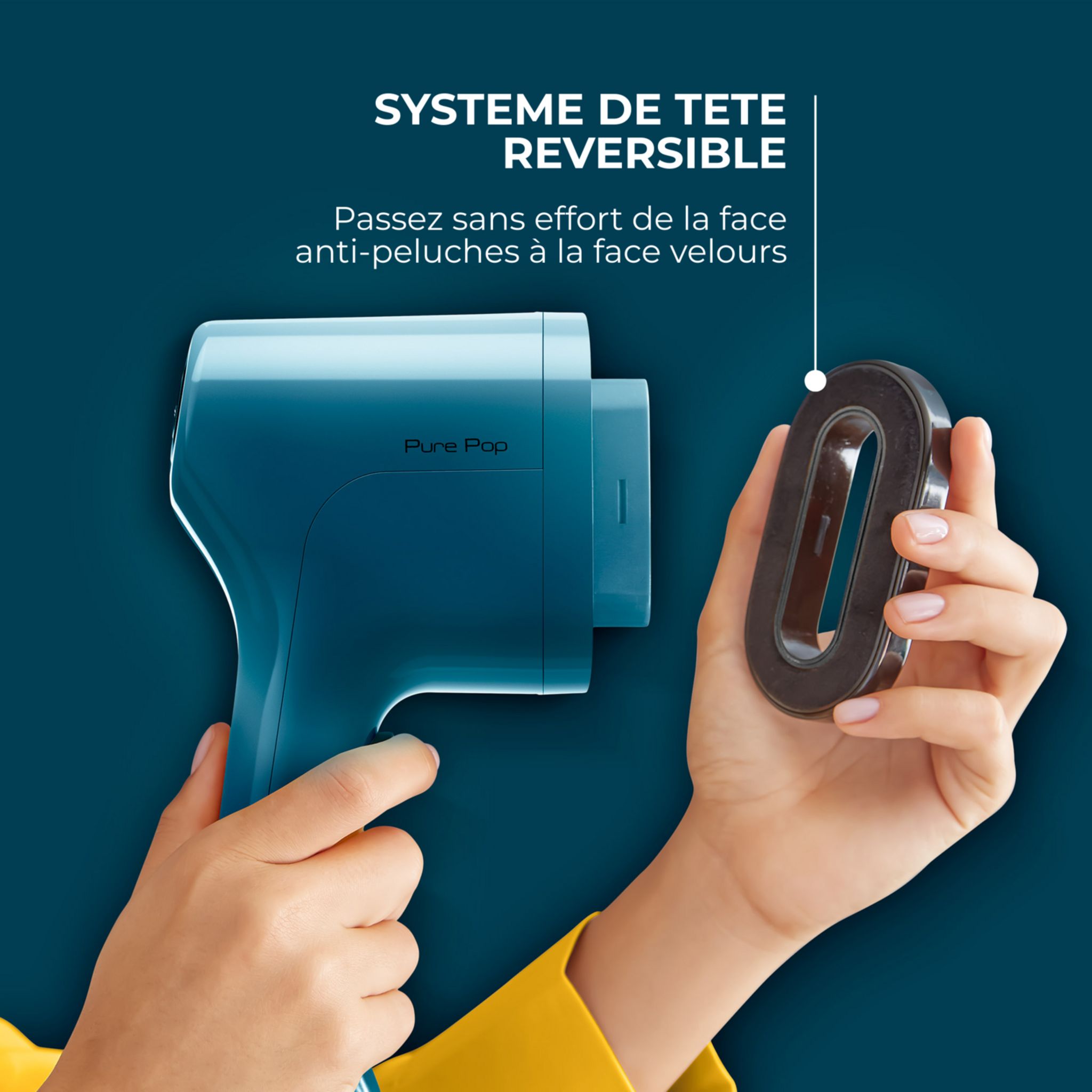 Voir la diapositive 7 : CALOR Défroisseur à main&nbsp;&nbsp;Pure POP&nbsp;DT2020 - Bleu