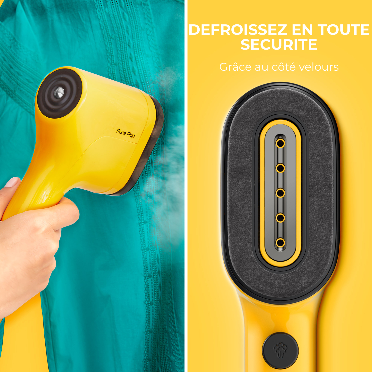 Voir la diapositive 6 : CALOR Défroisseur à main&nbsp; Pure POP DT2026 - Jaune