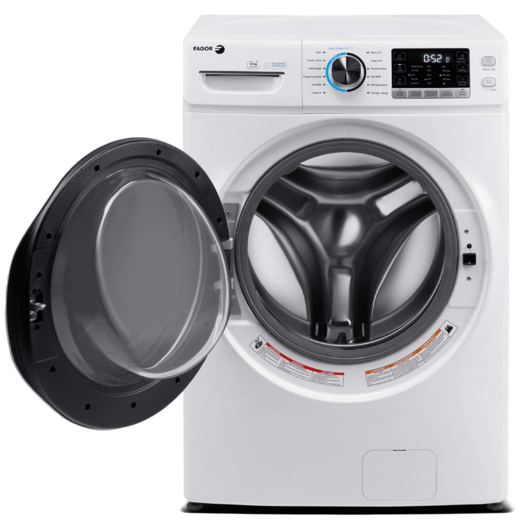 Voir la diapositive 2 : FAGOR Lave linge hublot FLF1810DIDW, 18 kg, 1000 t/min, D