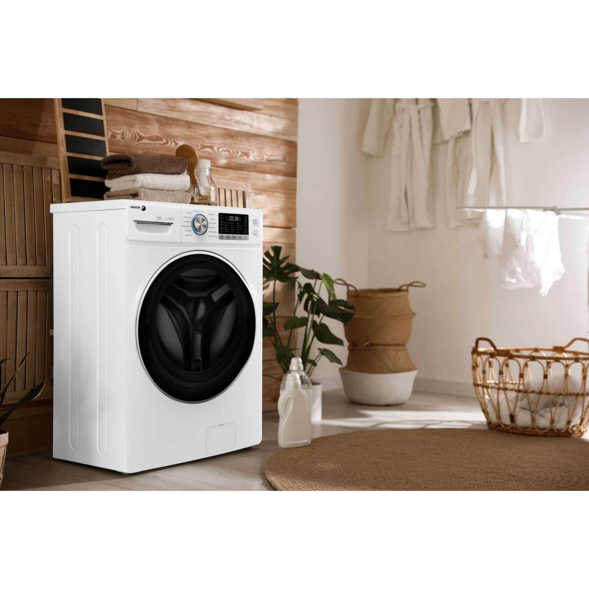 Voir la diapositive 7 : FAGOR Lave linge hublot FLF1810DIDW, 18 kg, 1000 t/min, D
