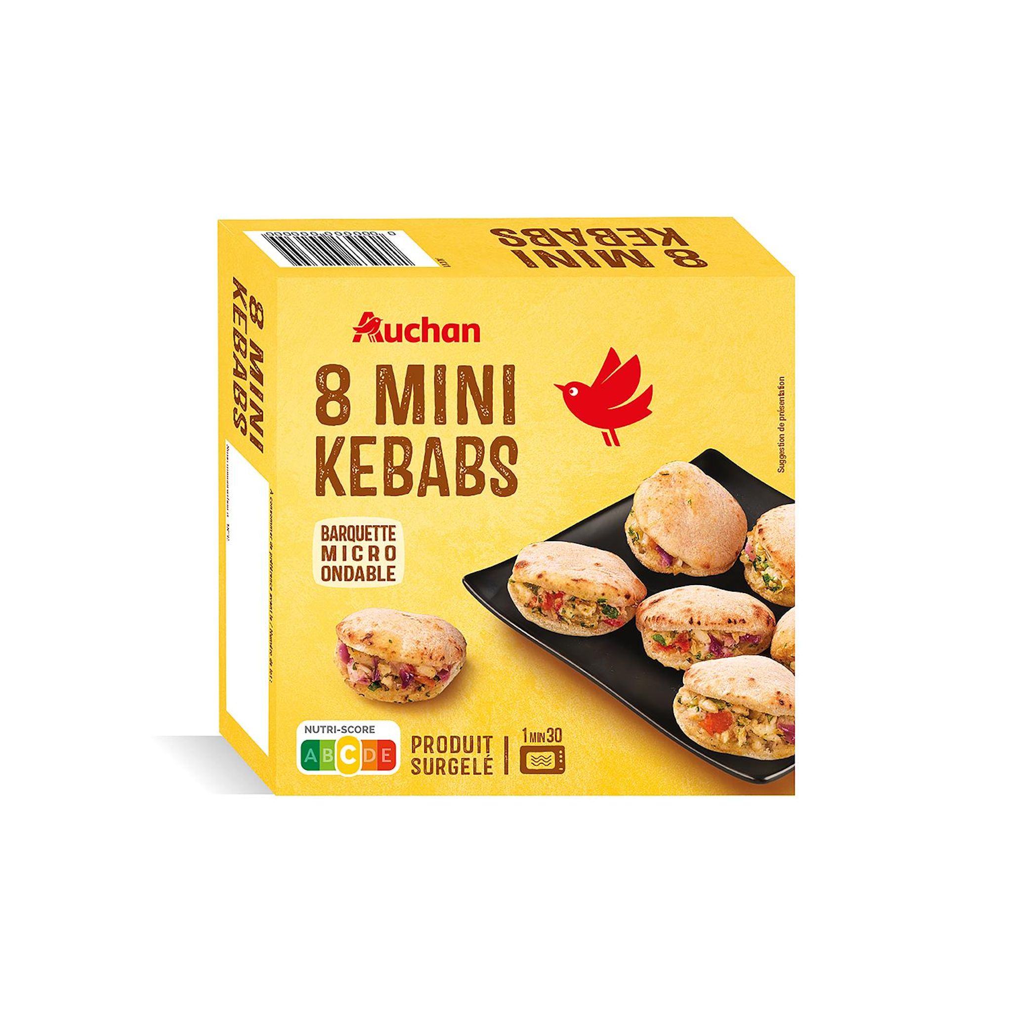 Voir la diapositive 2 : AUCHAN Mini Kebabs 8 pièces 90g