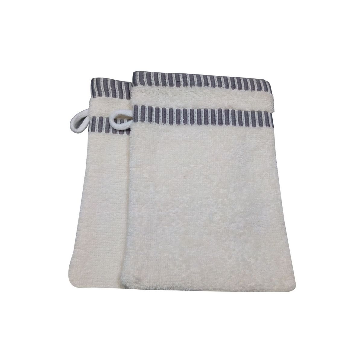 ACTUEL Lot de 2 gants de toilette uni en coton 500 g/m²