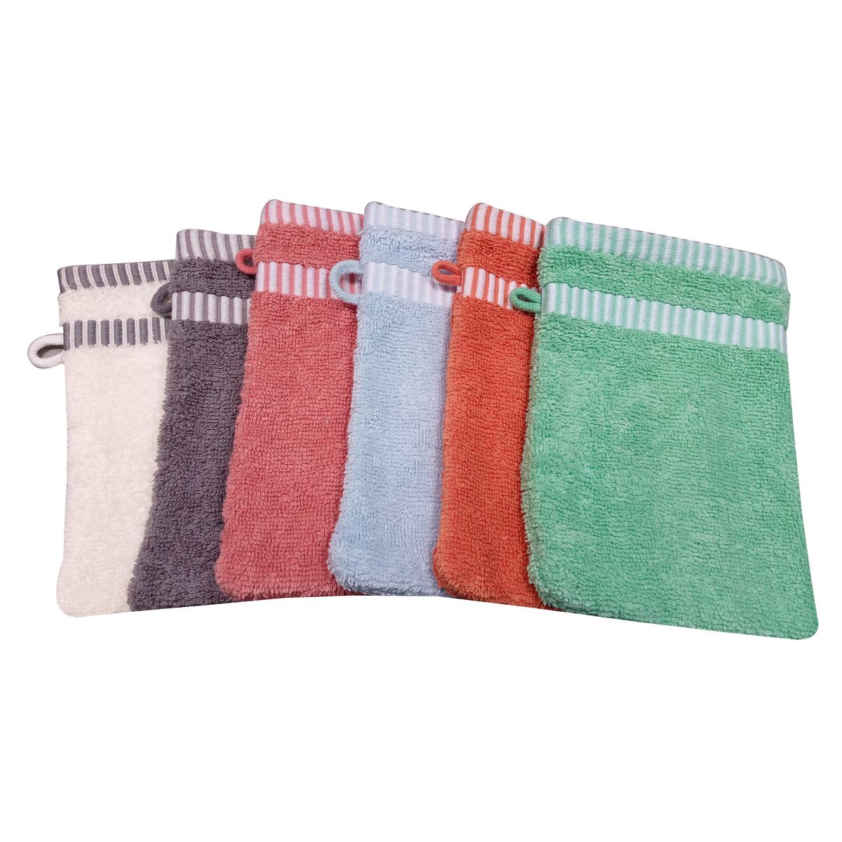 ACTUEL Lot de 2 gants de toilette uni en coton 500 g/m²