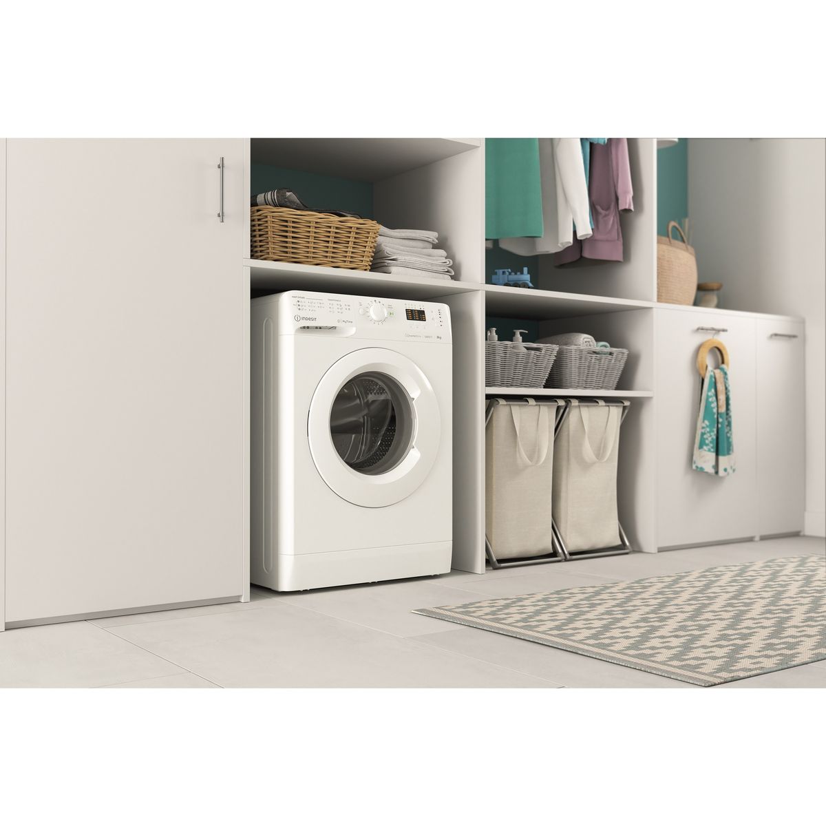 INDESIT Lave linge hublot à induction MTWA81295WEU, 8 kg, 1200 T/min, B
