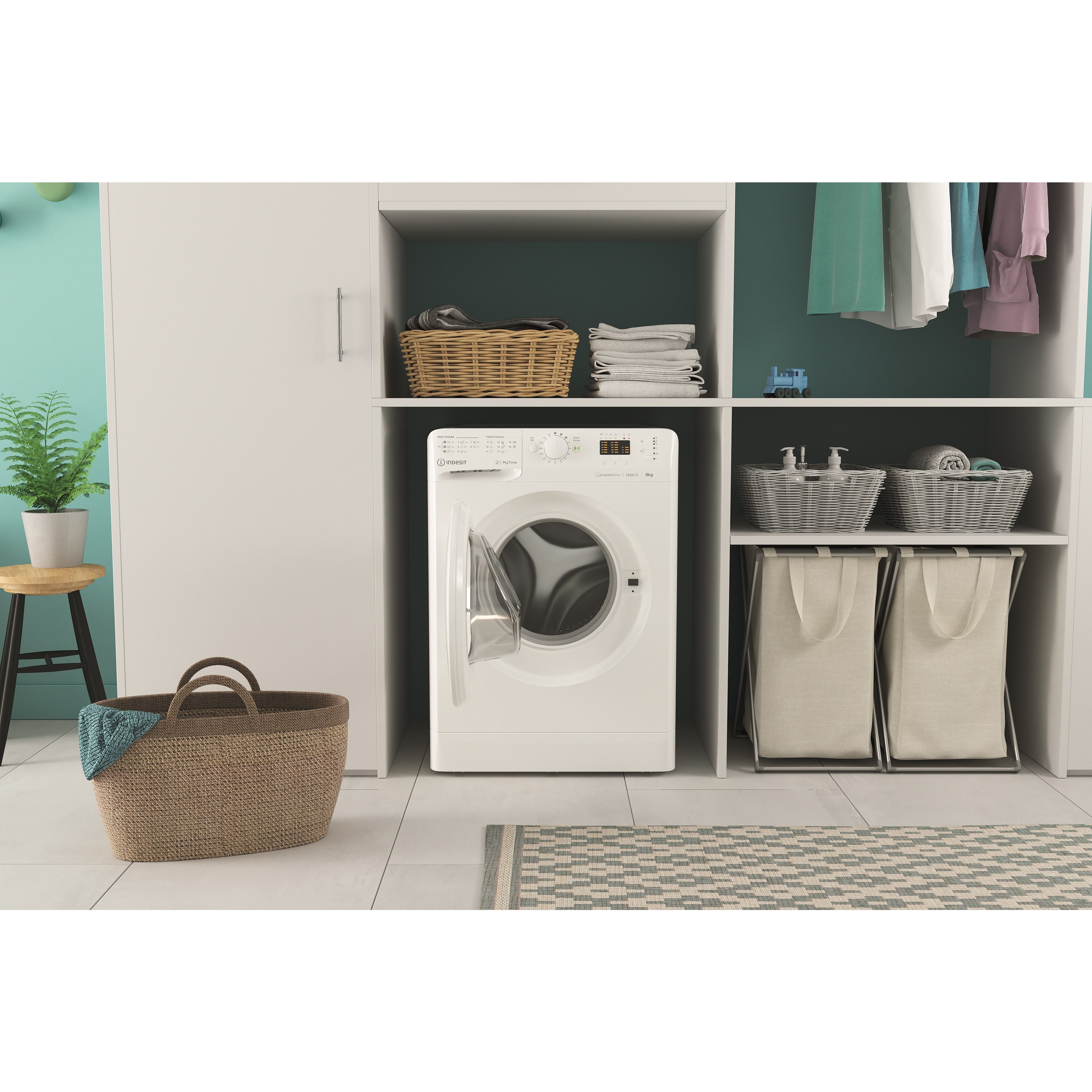 Voir la diapositive 5 : INDESIT Lave linge hublot à induction MTWA81295WEU, 8 kg, 1200 T/min, B