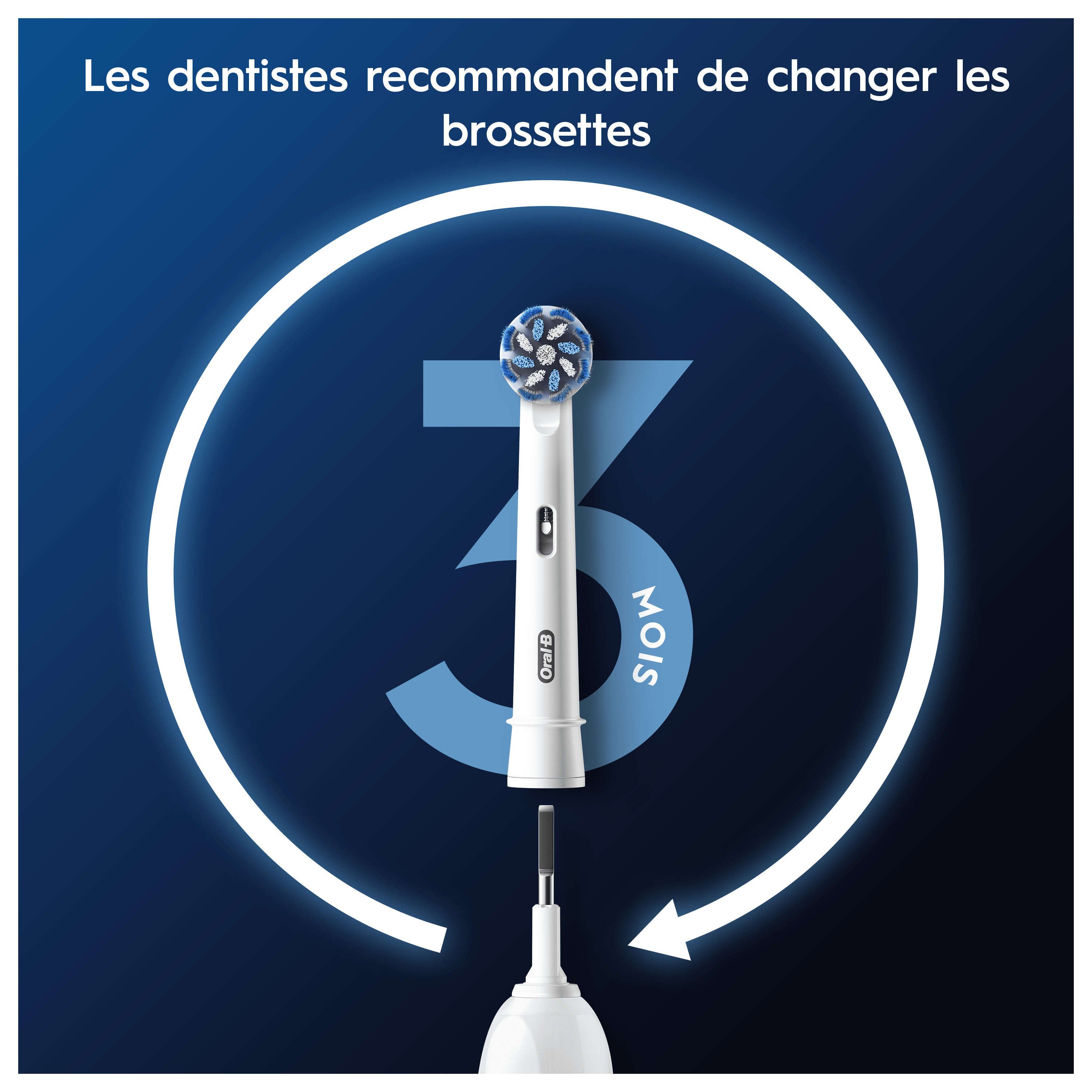 Voir la diapositive 5 : ORAL-B Lot de 3 brossettes SENSITIVE CLEAN PRO - Blanc