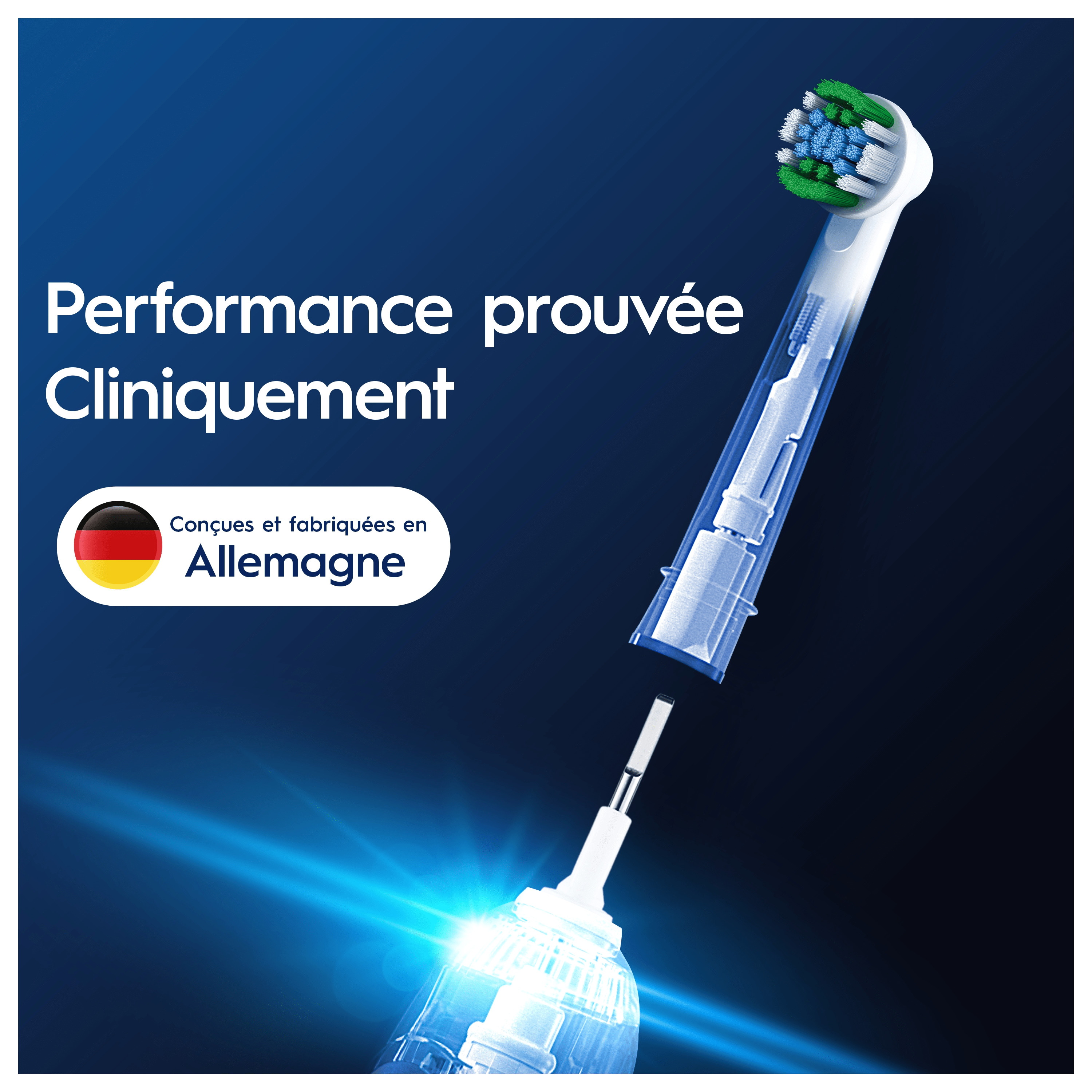 Voir la diapositive 3 : ORAL-B Lot de 3 brossettes CLEAN PRO - Blanc