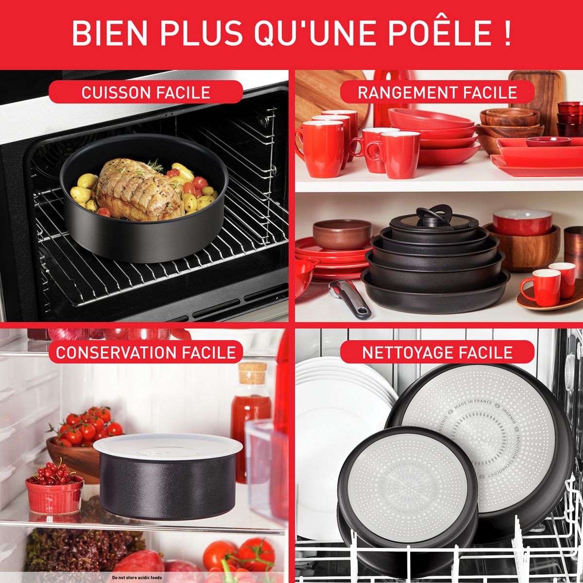 TEFAL Set de 5 pièces, tous feux dont induction - Ingenio Emotion