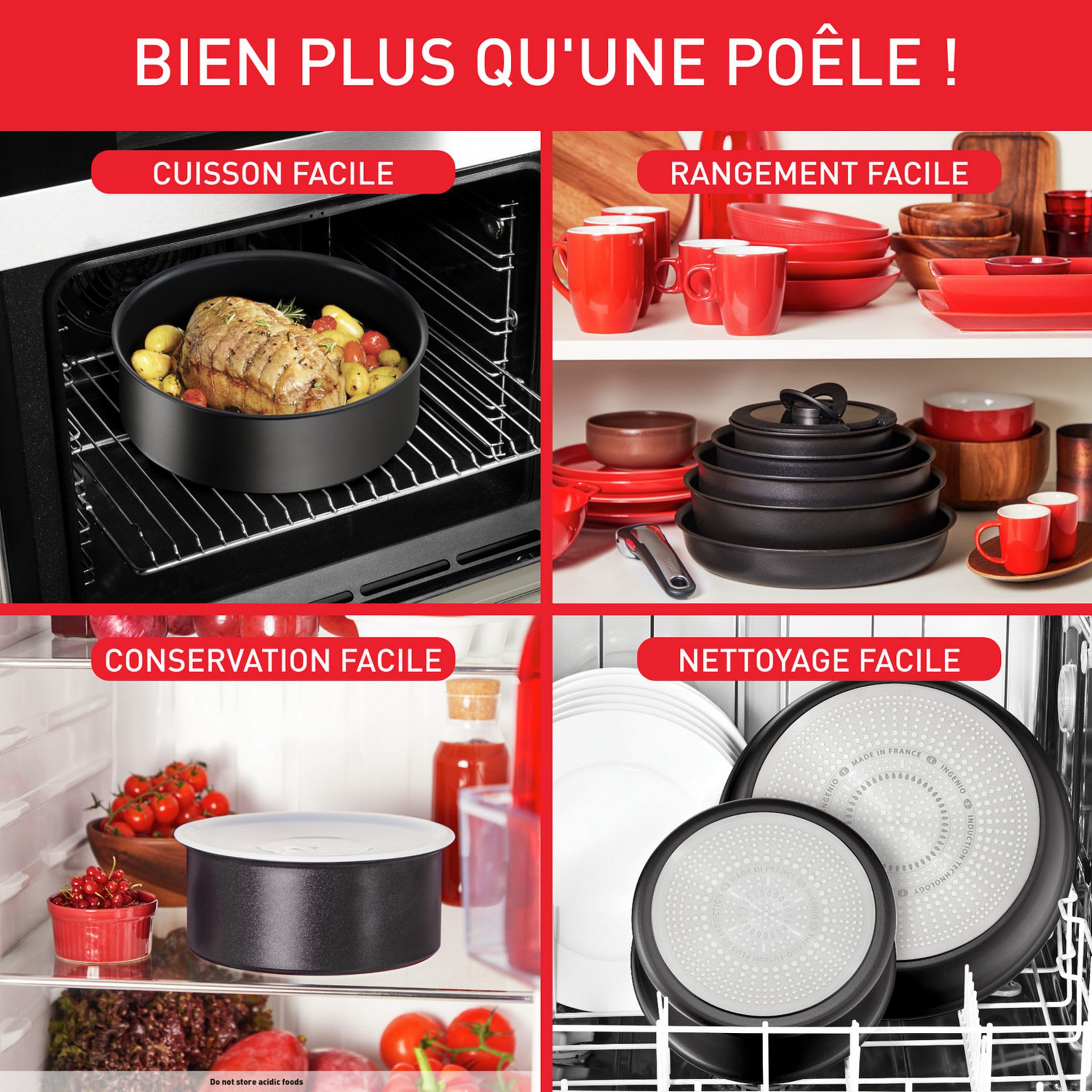 Voir la diapositive 3 : TEFAL Set de 5 pièces, tous feux dont induction - Ingenio Emotion