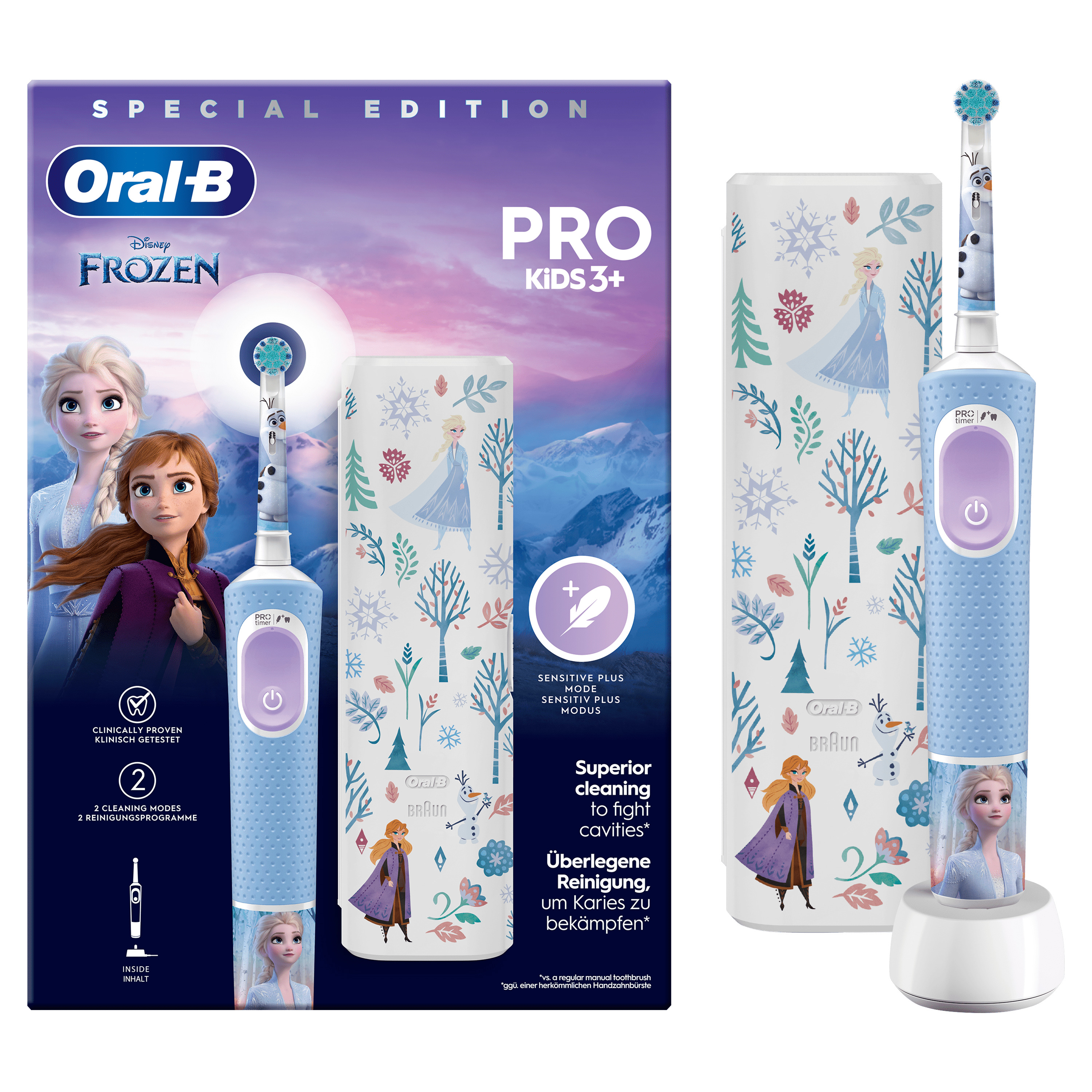Voir la diapositive 2 : ORAL-B Brosse à dents électrique VITALITY PRO Reine des neiges - Bleu
