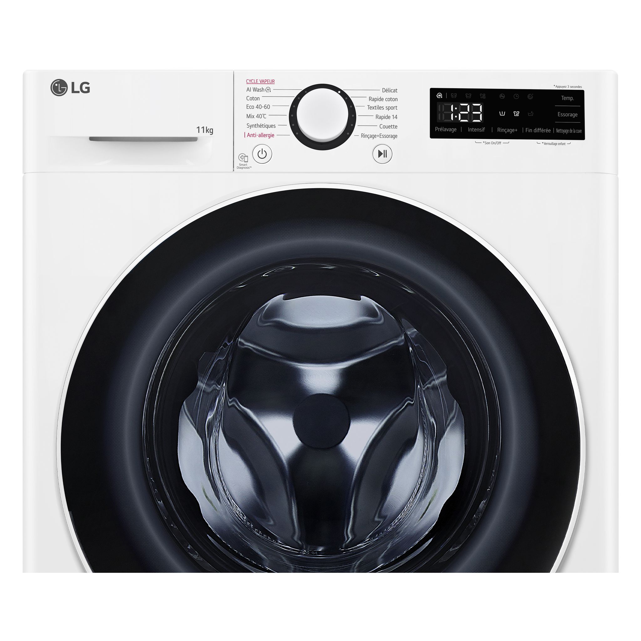 Voir la diapositive 9 : LG Lave linge hublot à induction F14R50WHS, 11 kg, 1400 T/min, A