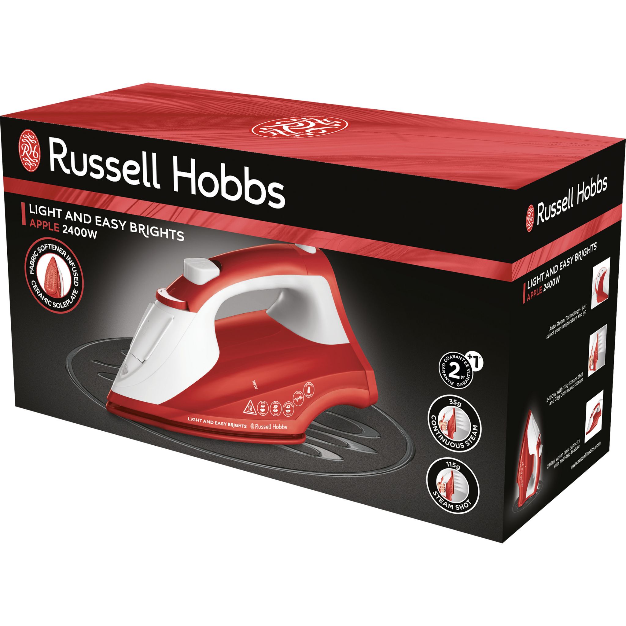 Voir la diapositive 2 : RUSSELL HOBBS Fer à repasser 26481-56 - Rouge