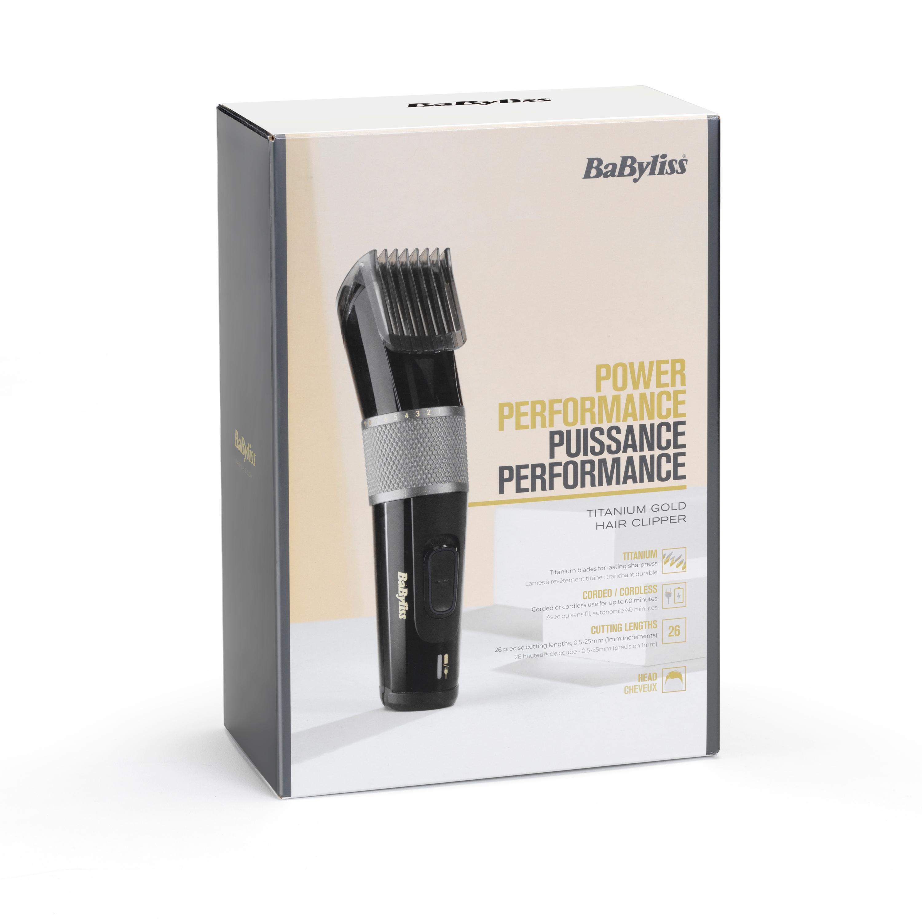 Voir la diapositive 2 : BABYLISS Tondeuse cheveux E973TE - Noir