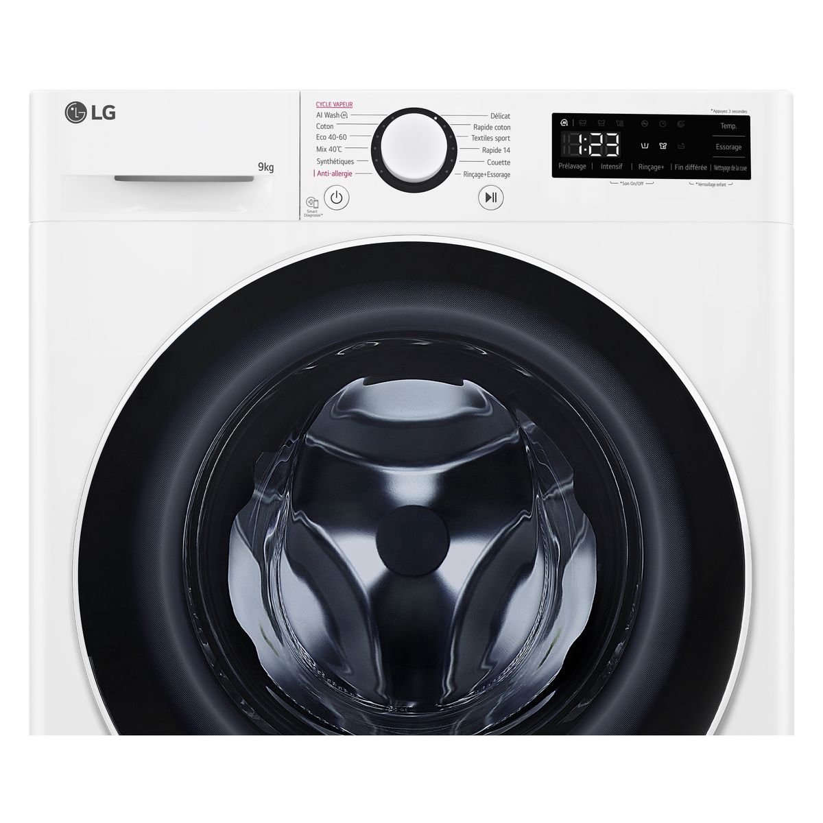 LG Lave linge hublot à induction F94R50WHS, 9 kg, 1400 T/min, A