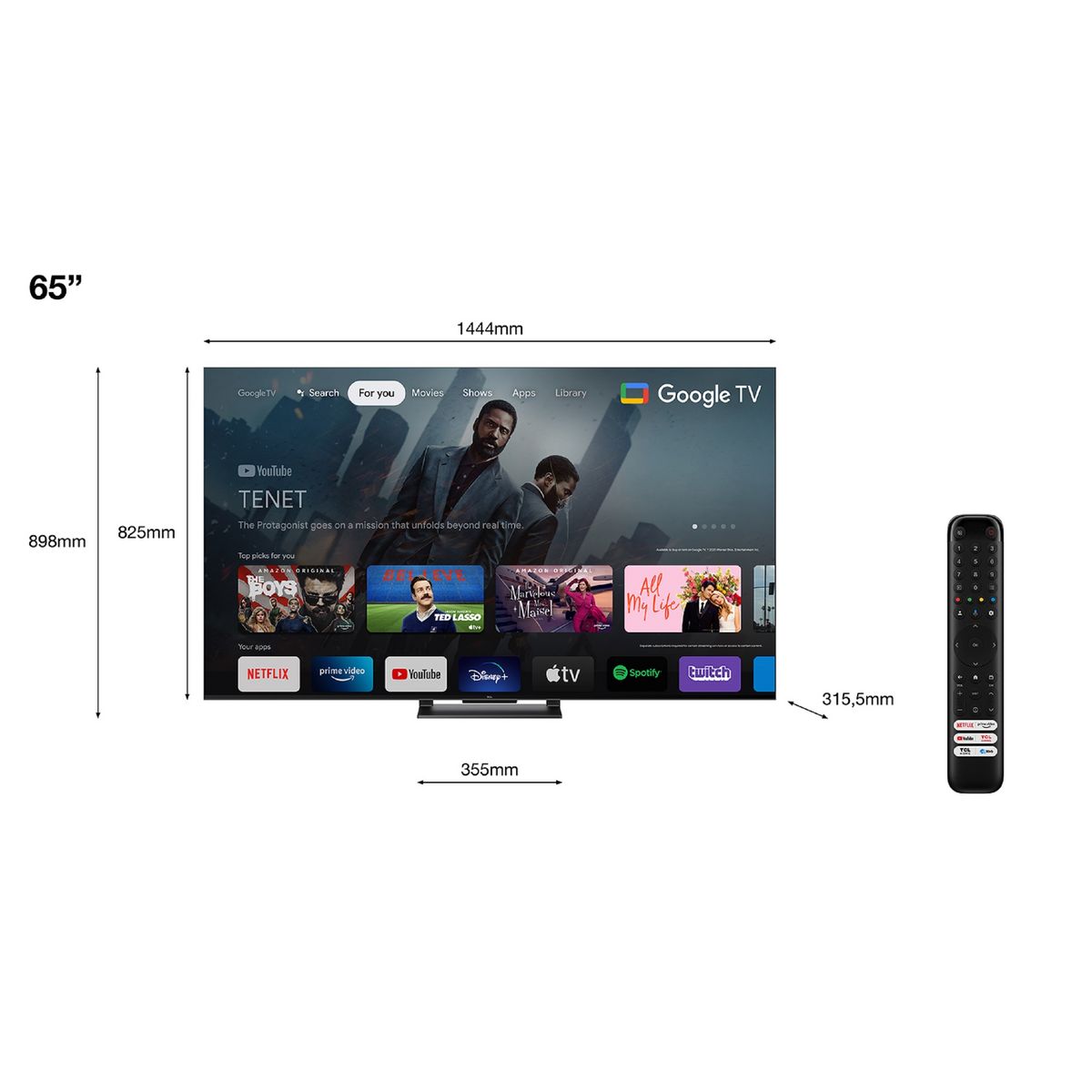 TCL 65C745 2023 TV QLED 4K Ultra HD 164 cm Smart TV