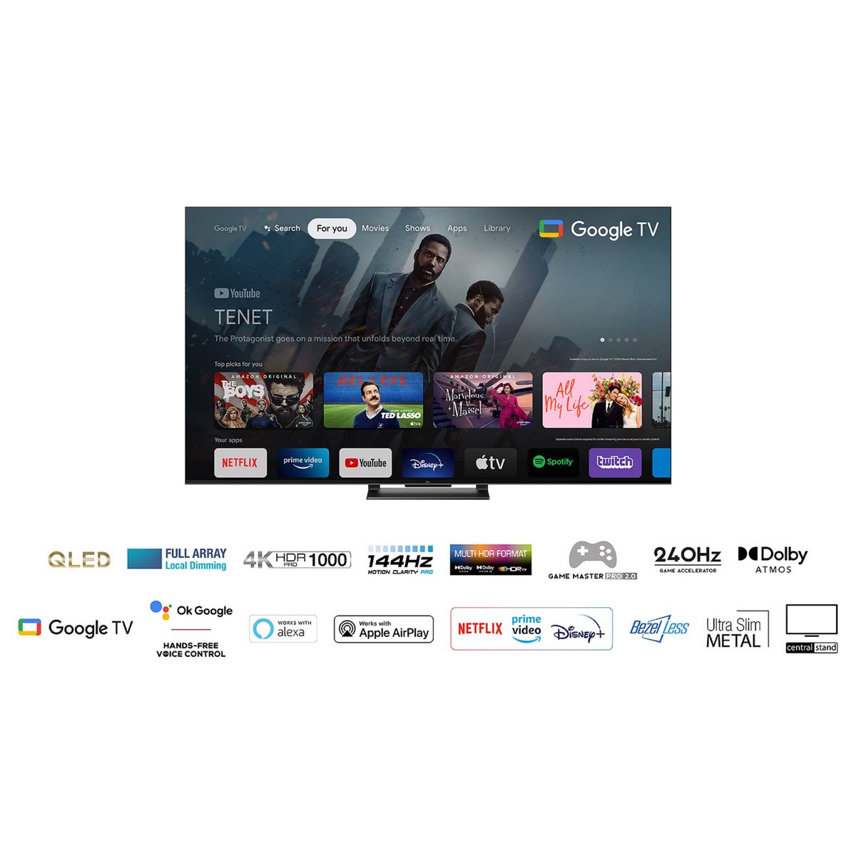 TCL 75C745 2023 TV QLED 4K Ultra HD 189 cm Smart TV