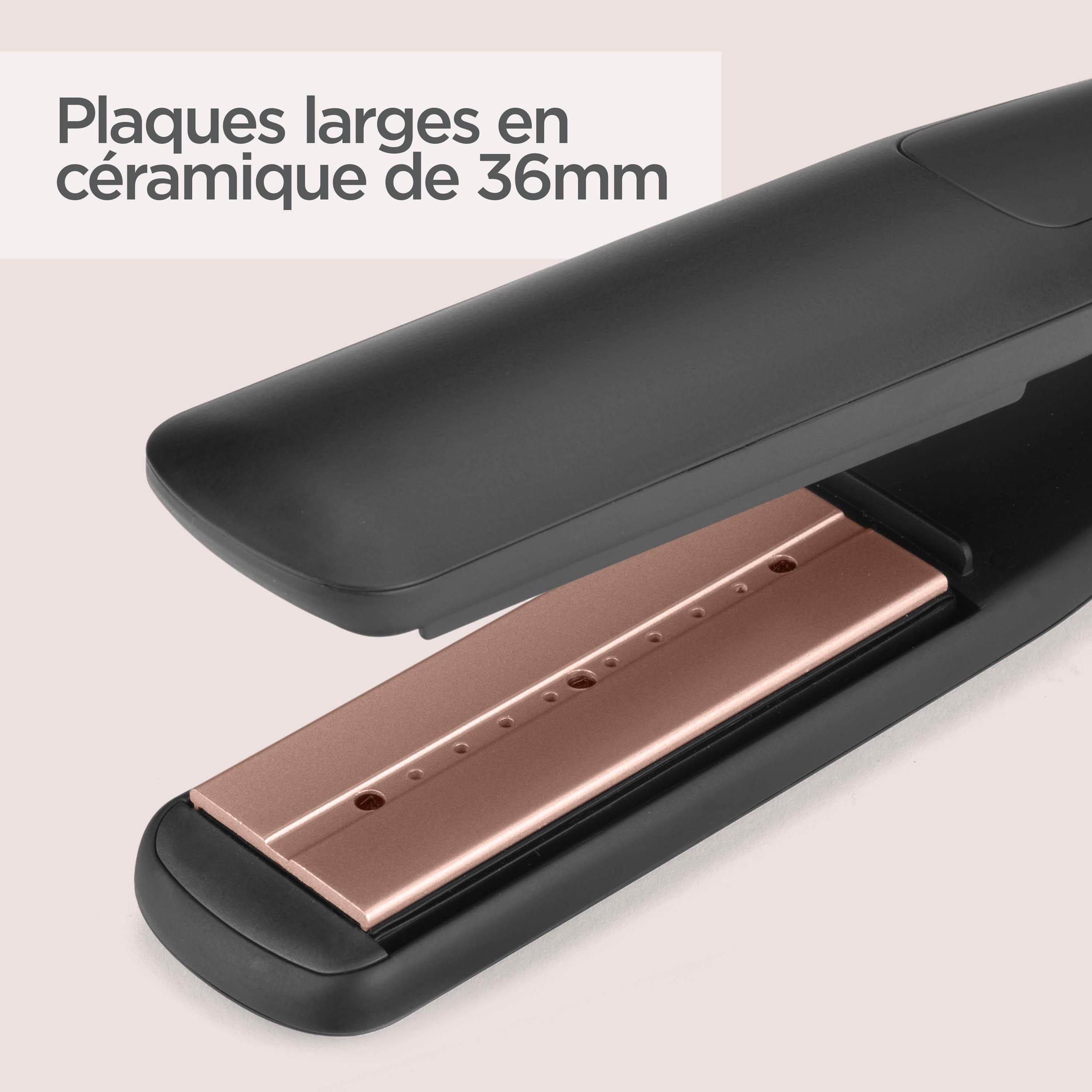 Voir la diapositive 4 : BABYLISS Lisseur vapeur professionnel ST596E - Noir