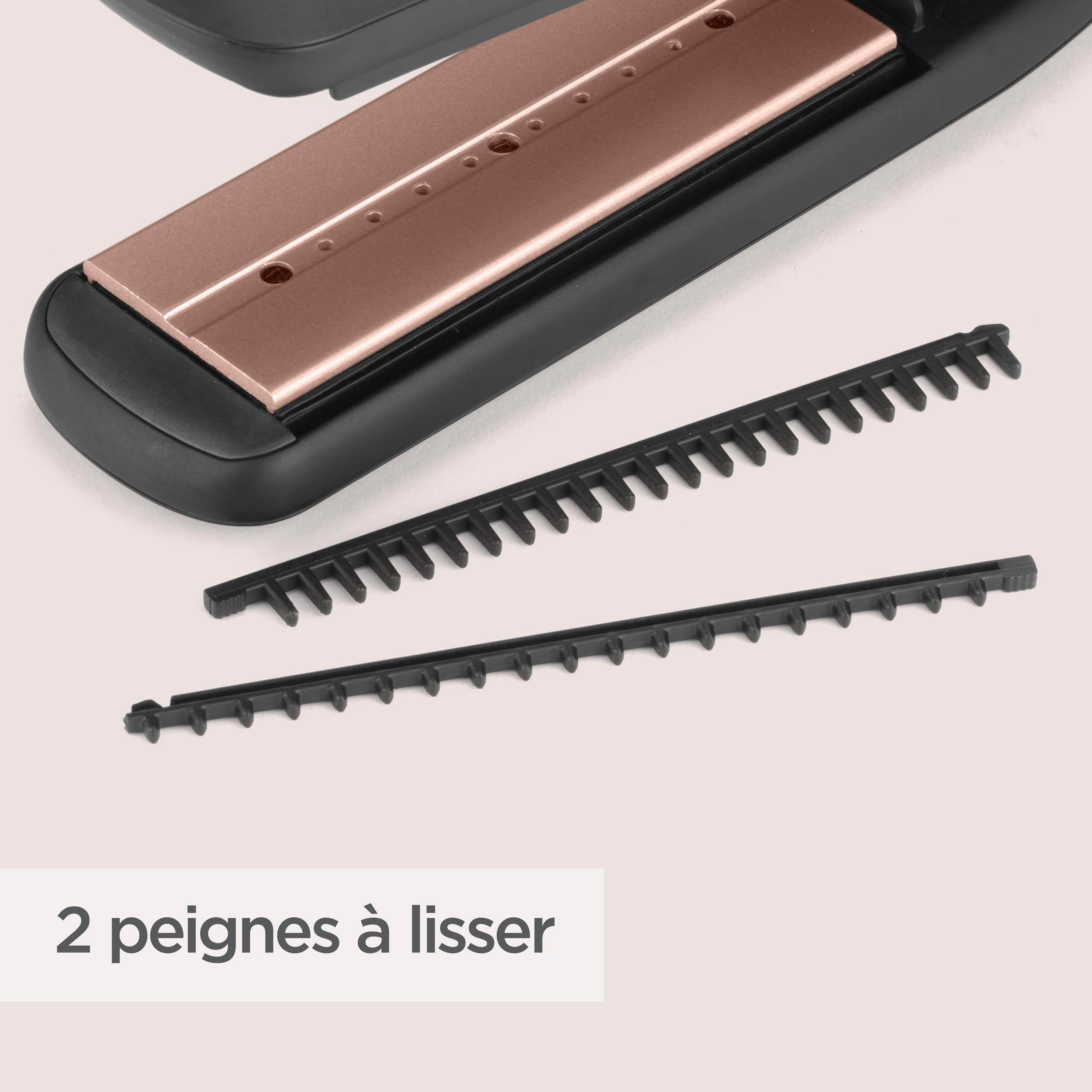 Voir la diapositive 7 : BABYLISS Lisseur vapeur professionnel ST596E - Noir