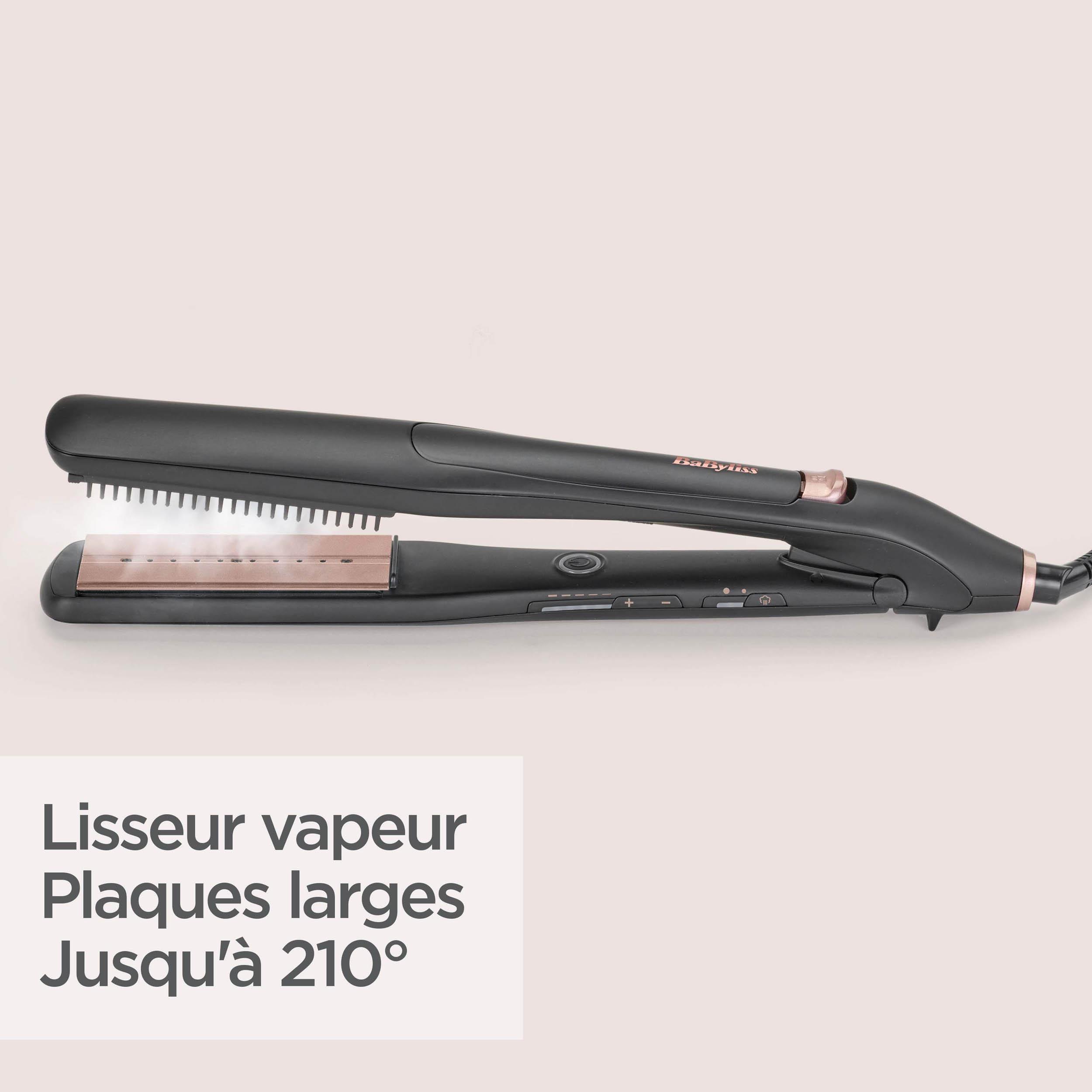 Voir la diapositive 8 : BABYLISS Lisseur vapeur professionnel ST596E - Noir