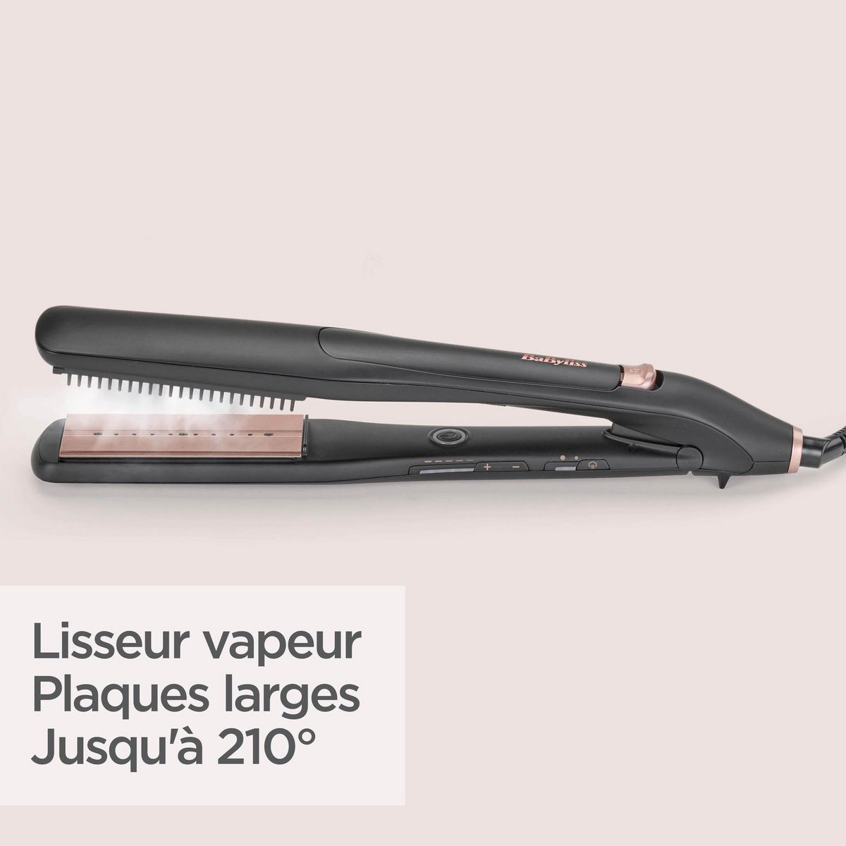 BABYLISS Lisseur vapeur professionnel ST596E - Noir