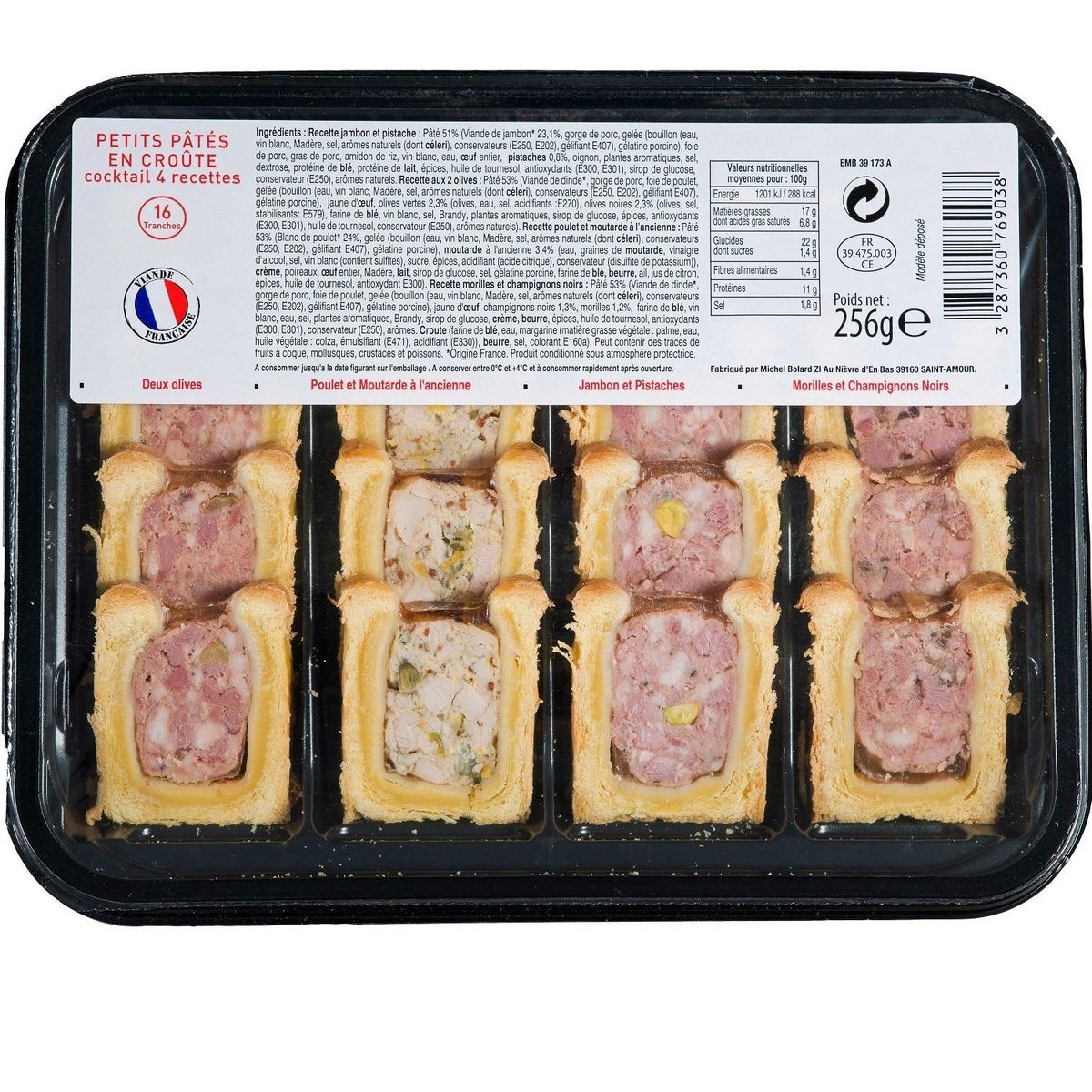 BOLARD Plateau de petit pâté en croûte cocktail 4 recettes