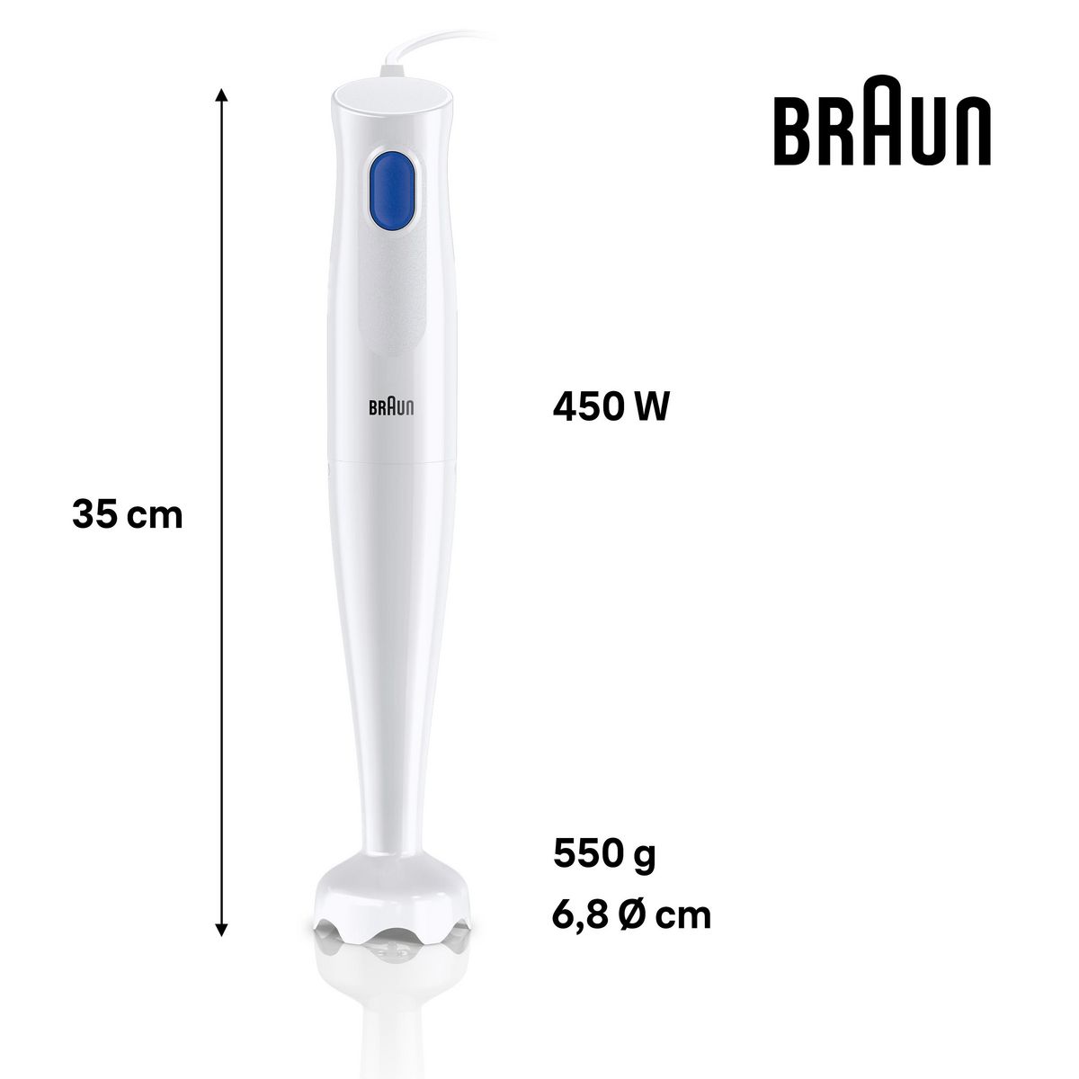 BRAUN Mixeur plongeant MQ10.00PWH - Blanc