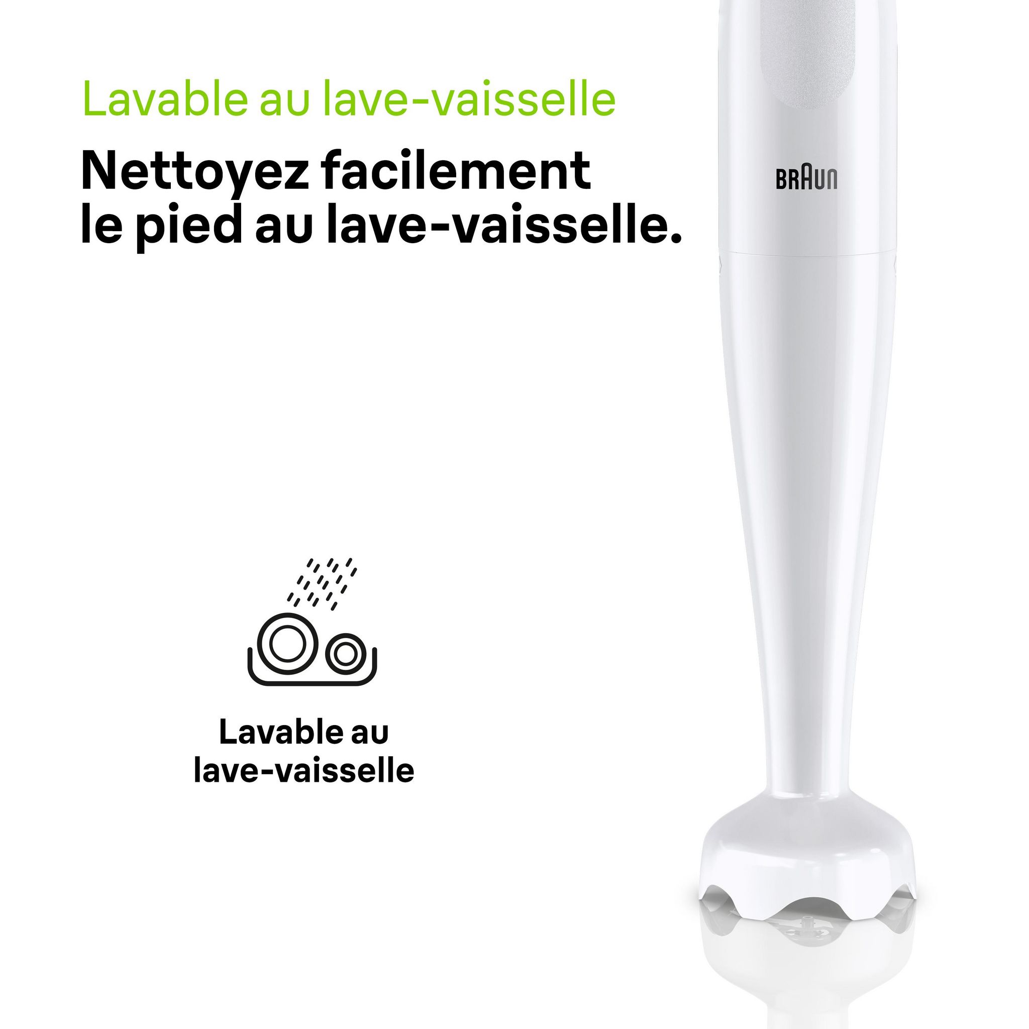 Voir la diapositive 6 : BRAUN Mixeur plongeant MQ10.00PWH - Blanc