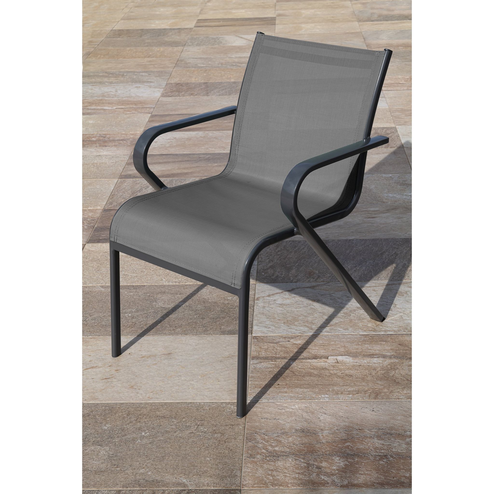 Fauteuil de jardin en aluminium TILLEUL - Gris