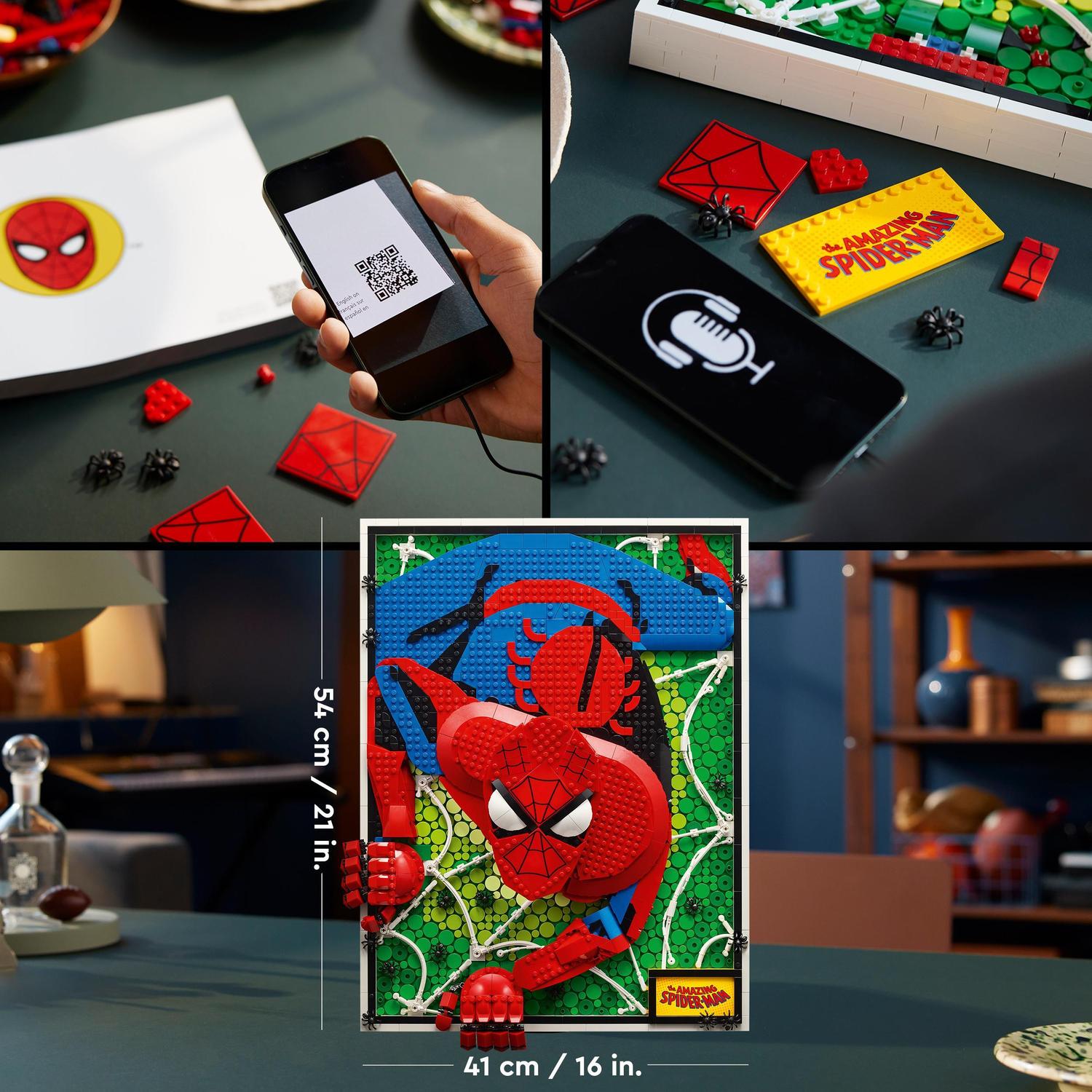 Voir la diapositive 4 : LEGO LEGO ART 31209 The Amazing Spider-Man, Set Art Mural 3D, Poster BD pour Adolescents et Adultes