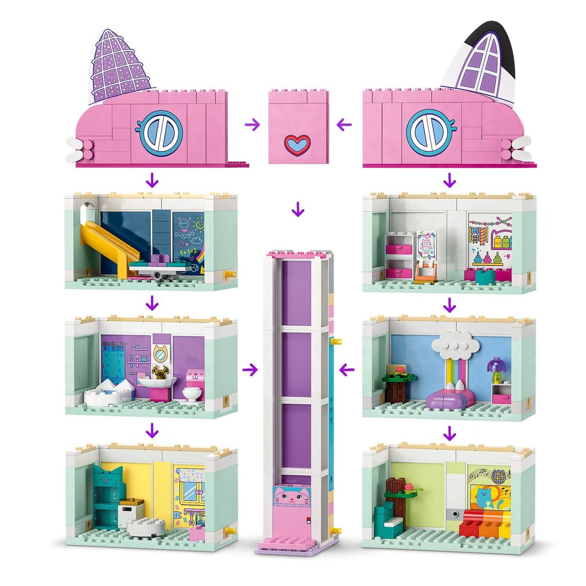 LEGO Gabby's DollHouse 10788  - La Maison Magique de Gabby, Jouet de Maison de Poupées avec Figurines