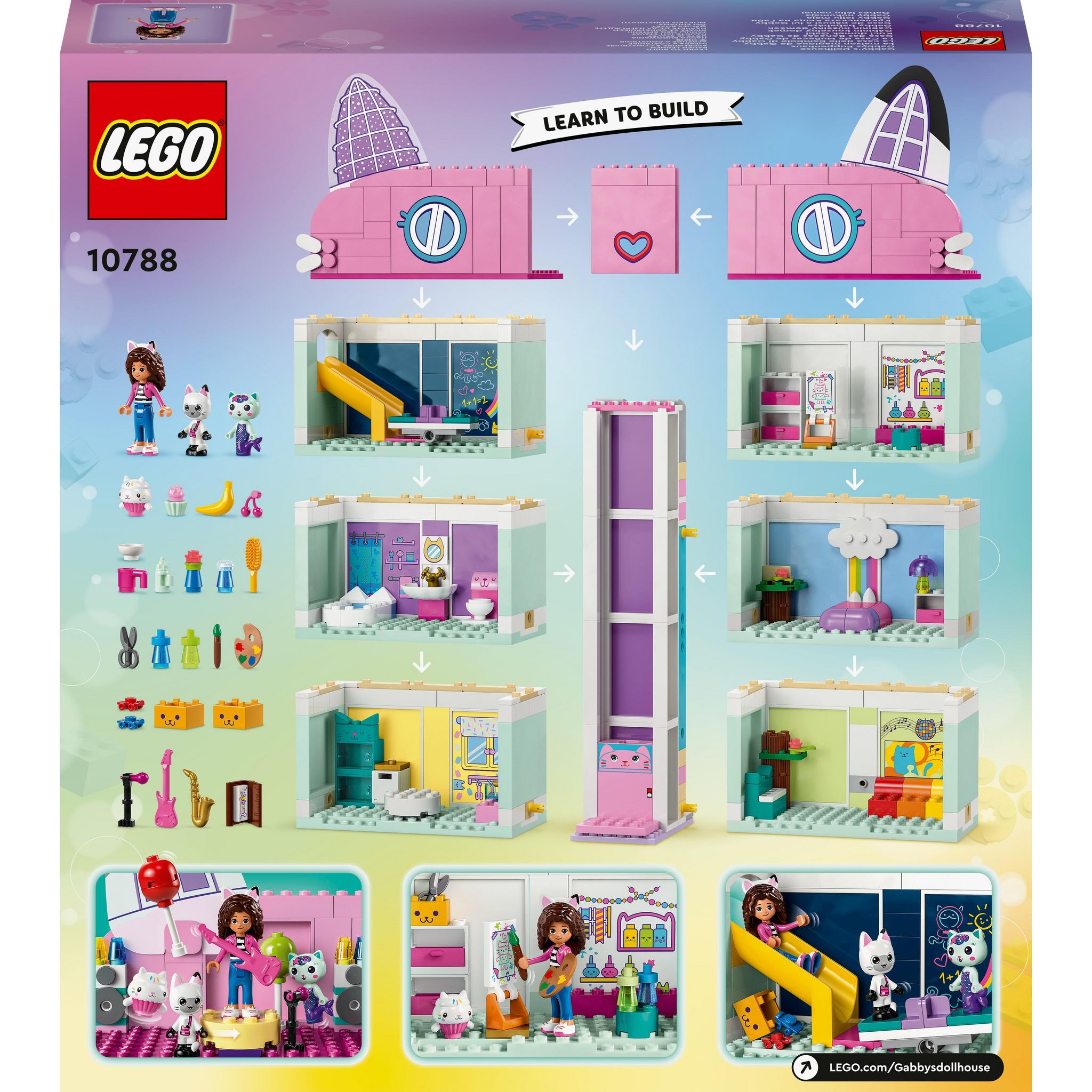 Voir la diapositive 8 : LEGO Gabby's DollHouse 10788  - La Maison Magique de Gabby, Jouet de Maison de Poupées avec Figurines
