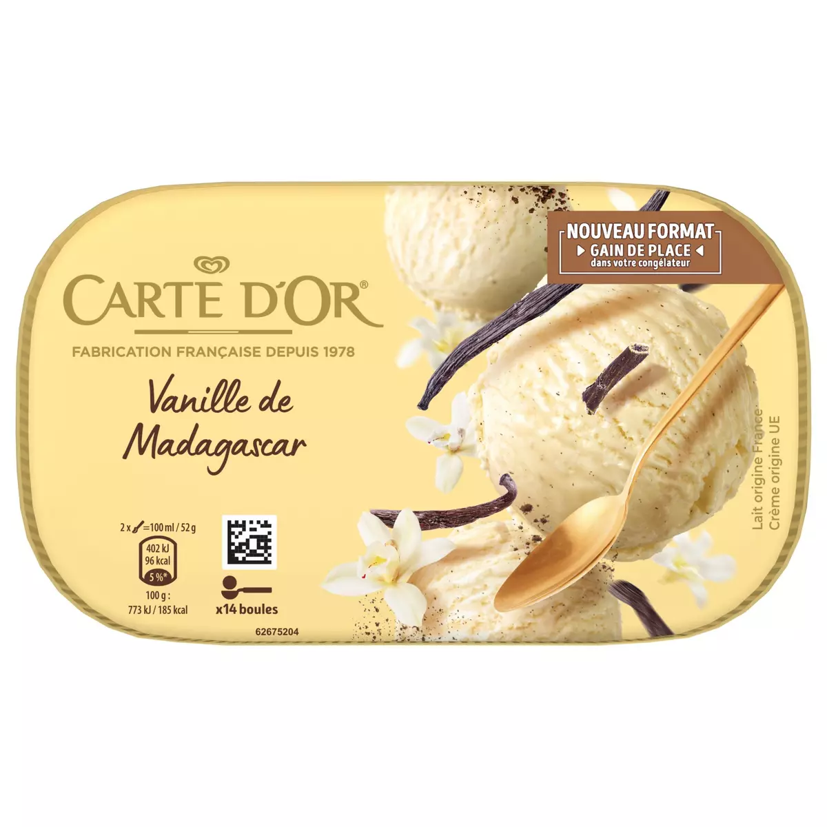 CARTE D'OR Crème glacée à la vanille de Madagascar 367g