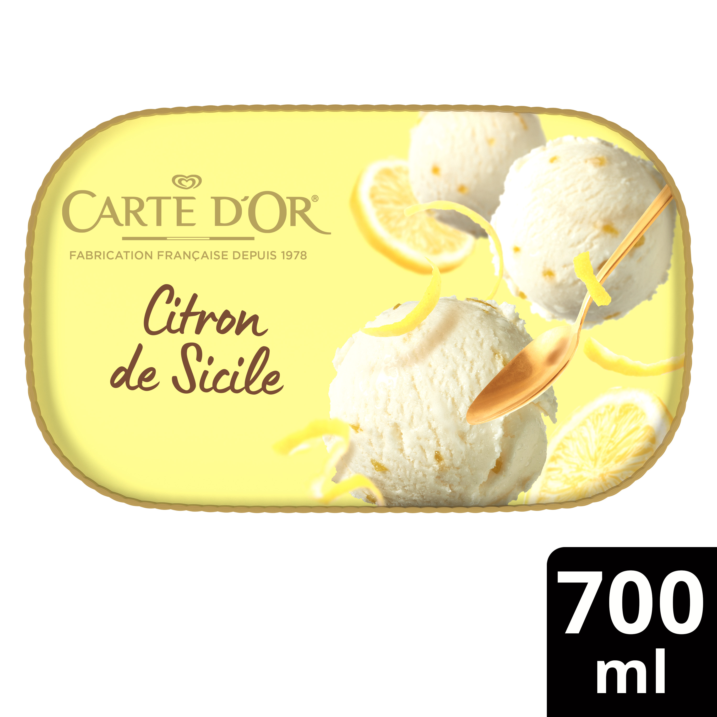 Voir la diapositive 2 : CARTE D'OR Crème glacée citron de Sicile 453g