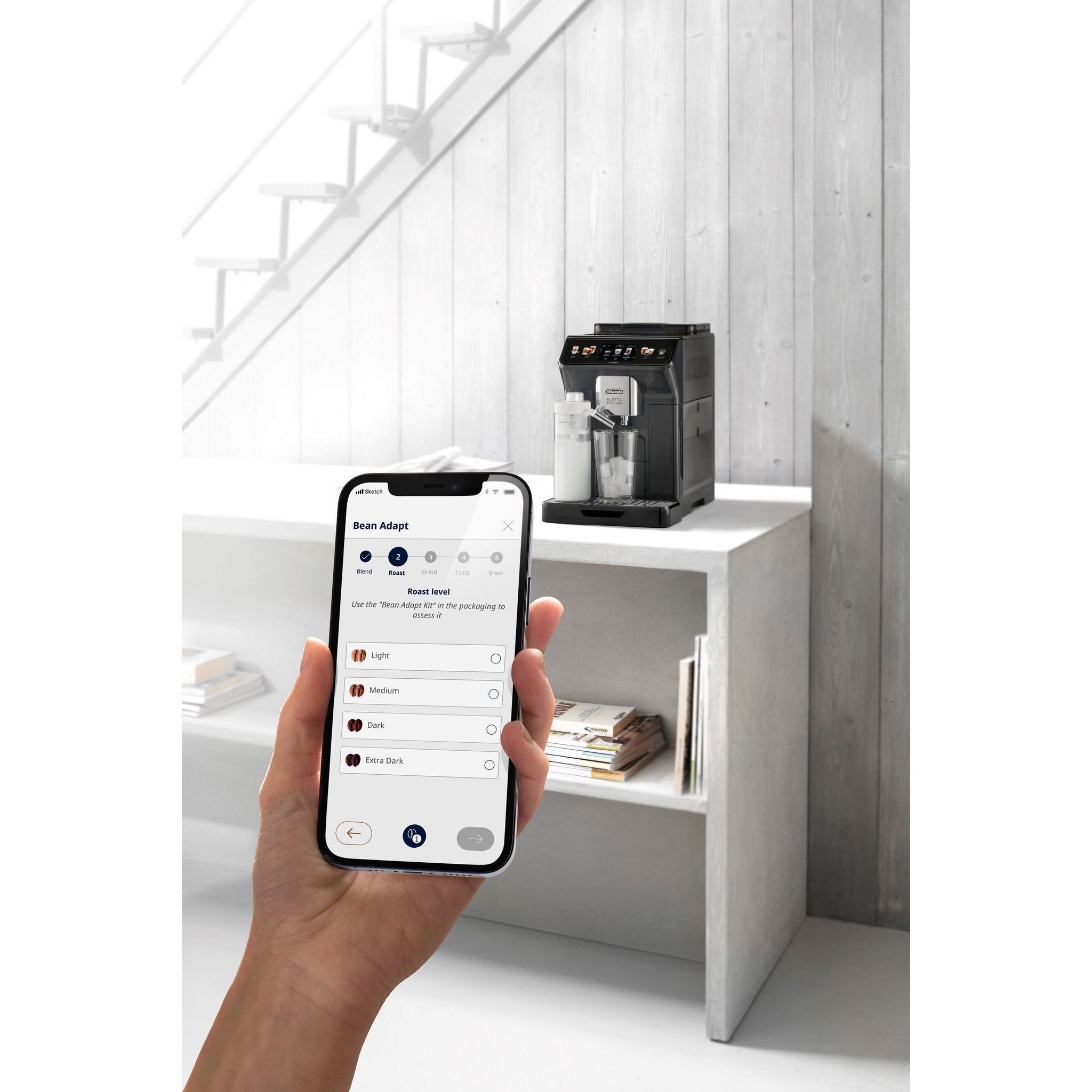 Voir la diapositive 5 : DELONGHI Expresso avec broyeur à grains ECAM450.65.G - Noir