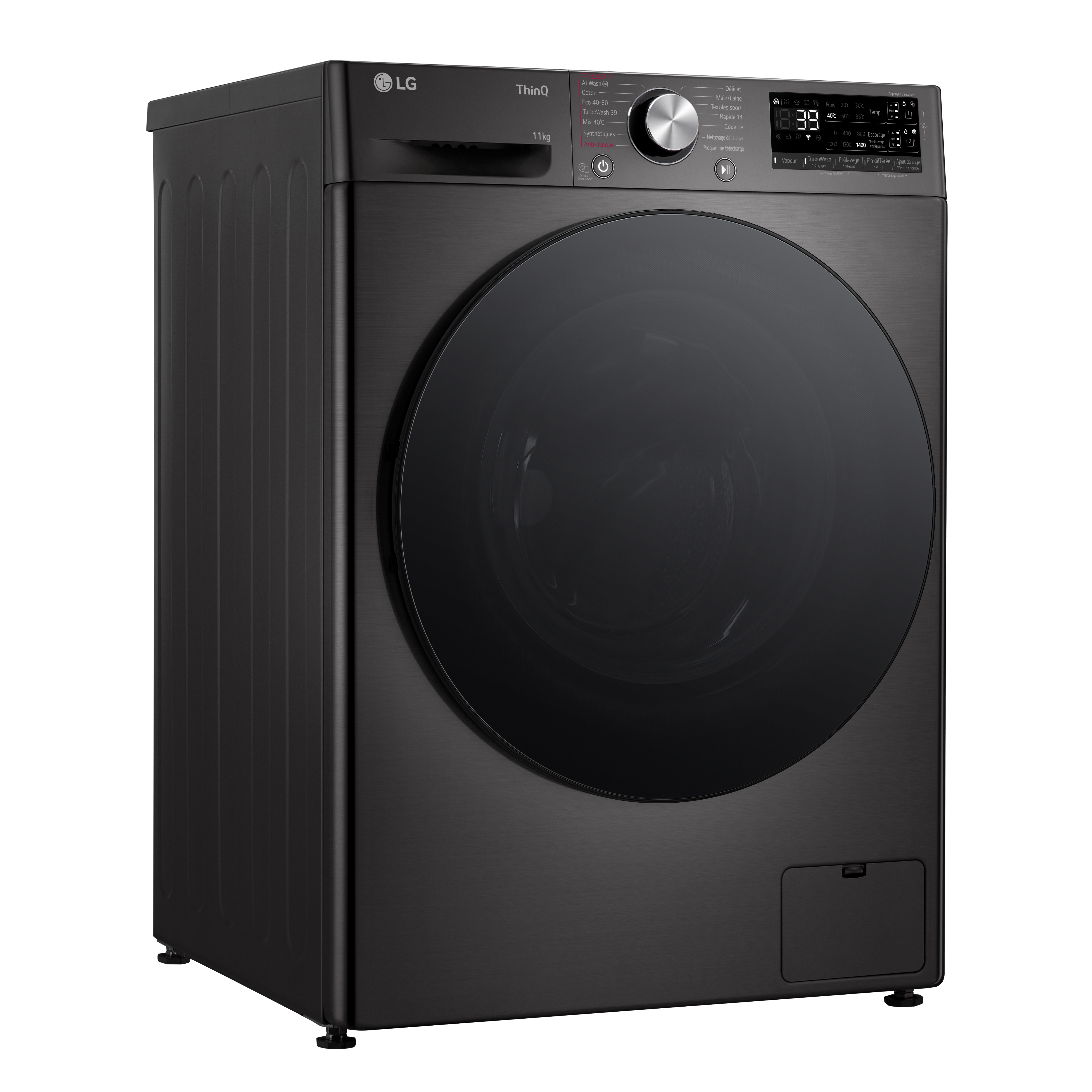 Voir la diapositive 4 : LG Lave linge hublot à induction F14R76BSTA, 11 kg, 1400 T/min, A