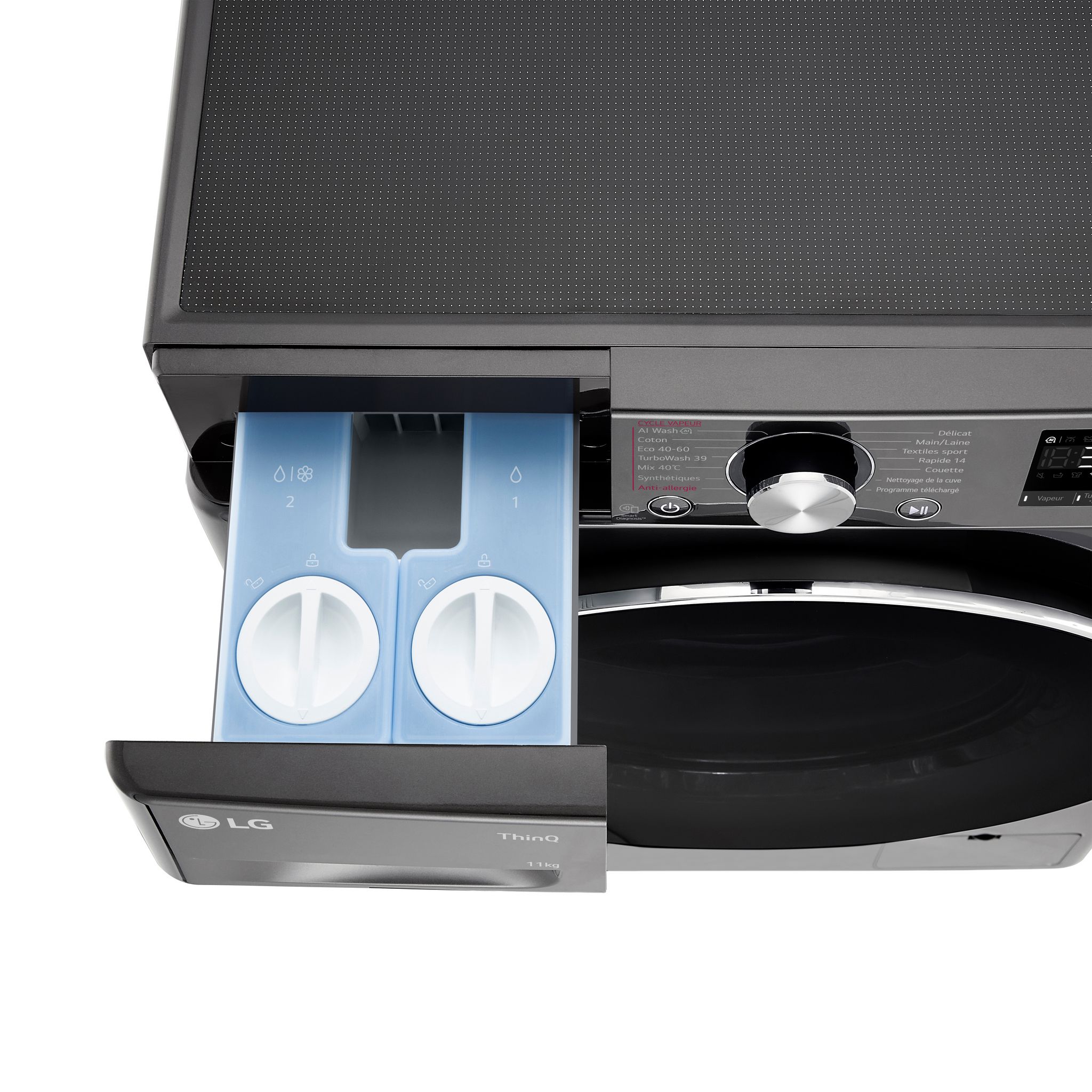 Voir la diapositive 8 : LG Lave linge hublot à induction F14R76BSTA, 11 kg, 1400 T/min, A