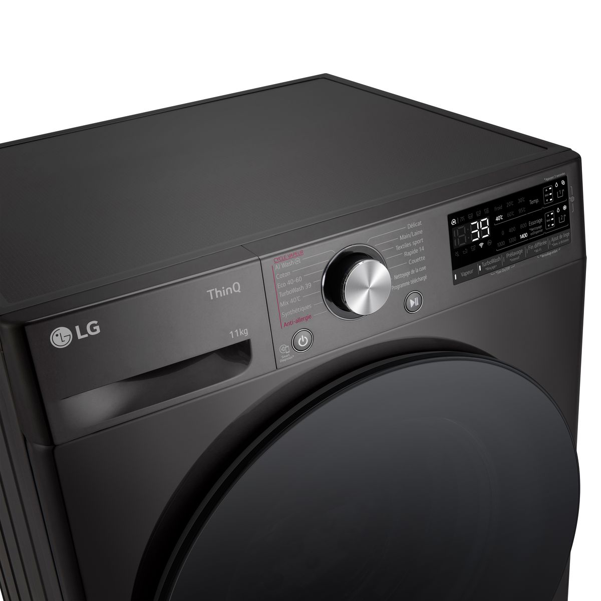 LG Lave linge hublot à induction F14R76BSTA, 11 kg, 1400 T/min, A