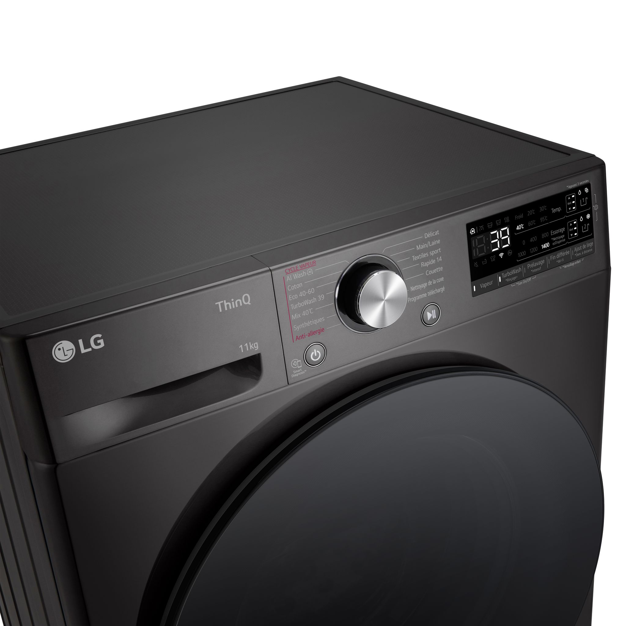 Voir la diapositive 9 : LG Lave linge hublot à induction F14R76BSTA, 11 kg, 1400 T/min, A