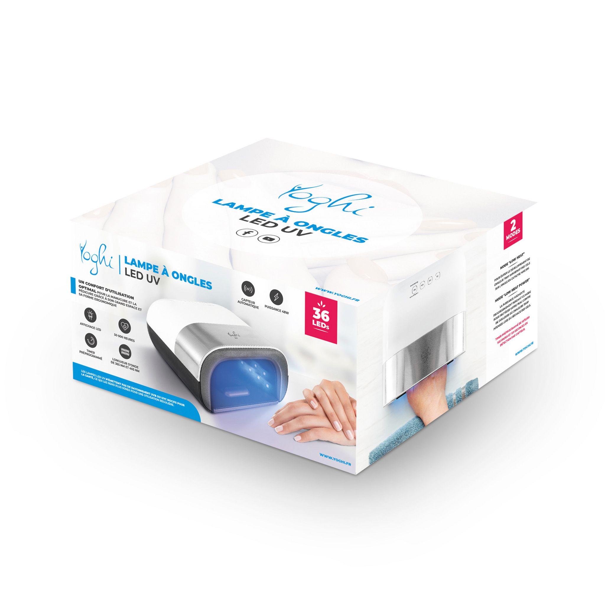 Voir la diapositive 2 : YOGHI Lampe à ongles LIKE+V2 - Blanc