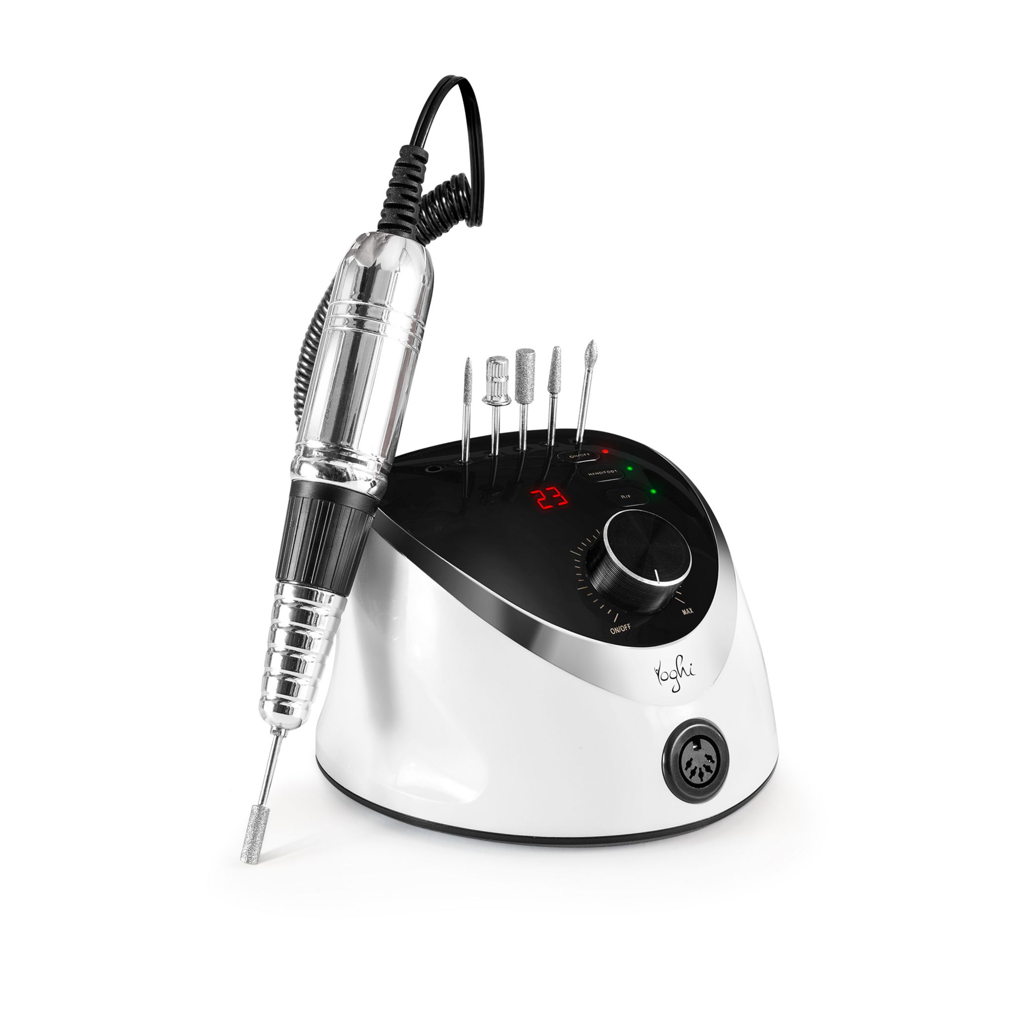 Voir la diapositive 2 : YOGHI Ponceuse pour ongles électrique NAIL HUB PRO - Blanc