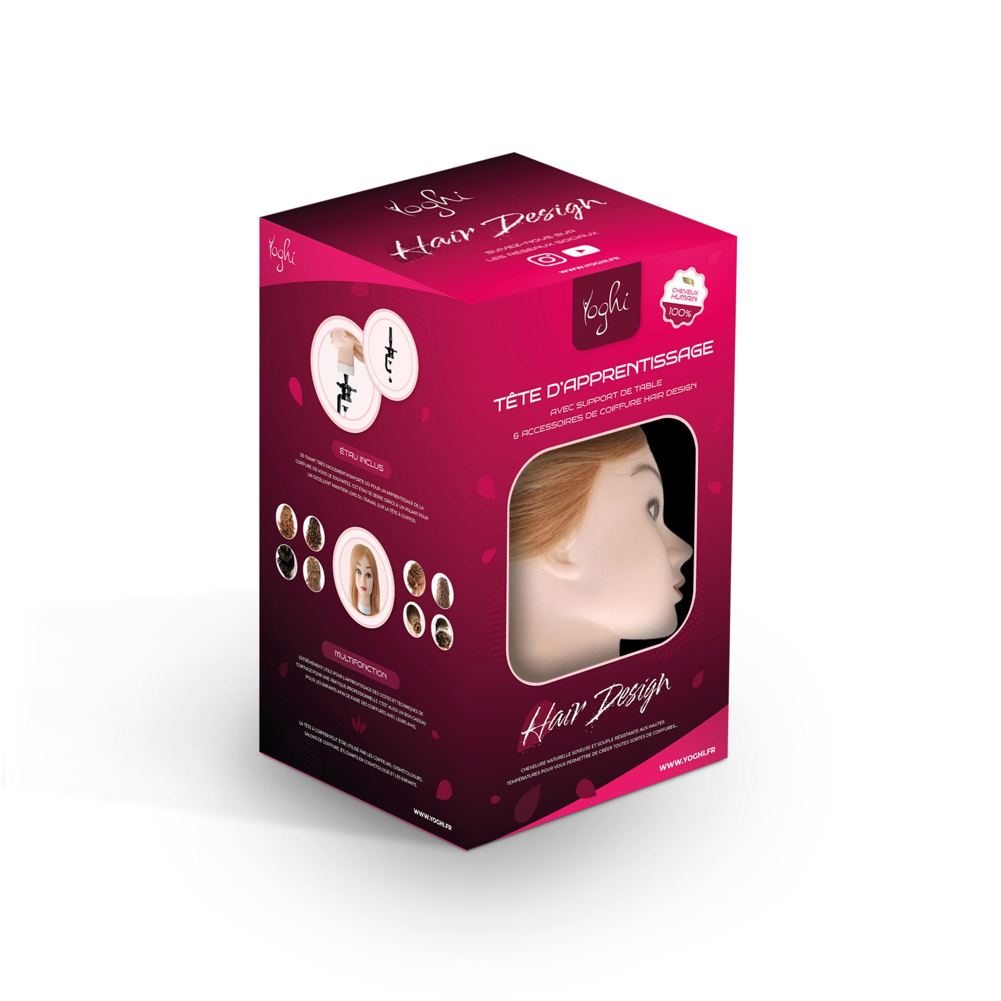 Voir la diapositive 3 : YOGHI Tête d'apprentissage coiffure HAIR DESIGN